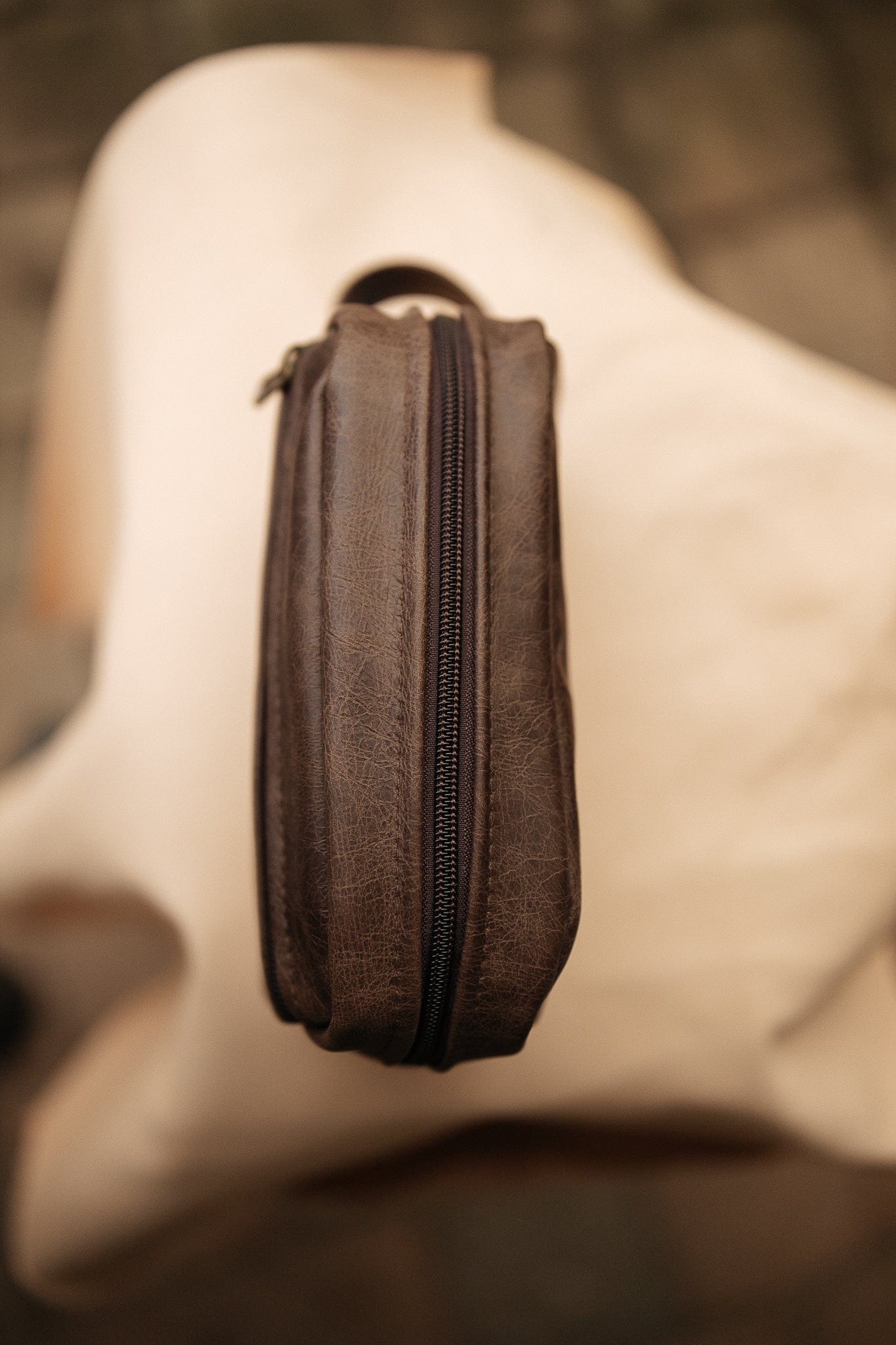 The Real McCaul Apparel & Accessories Small Toiletry Bathroom Bag - Cowhide Australian Made Australian Owned Leather Australian Made Toiletry Dopp Kit Shaving Bathroom Bag - Cowhide - Men's Gifts