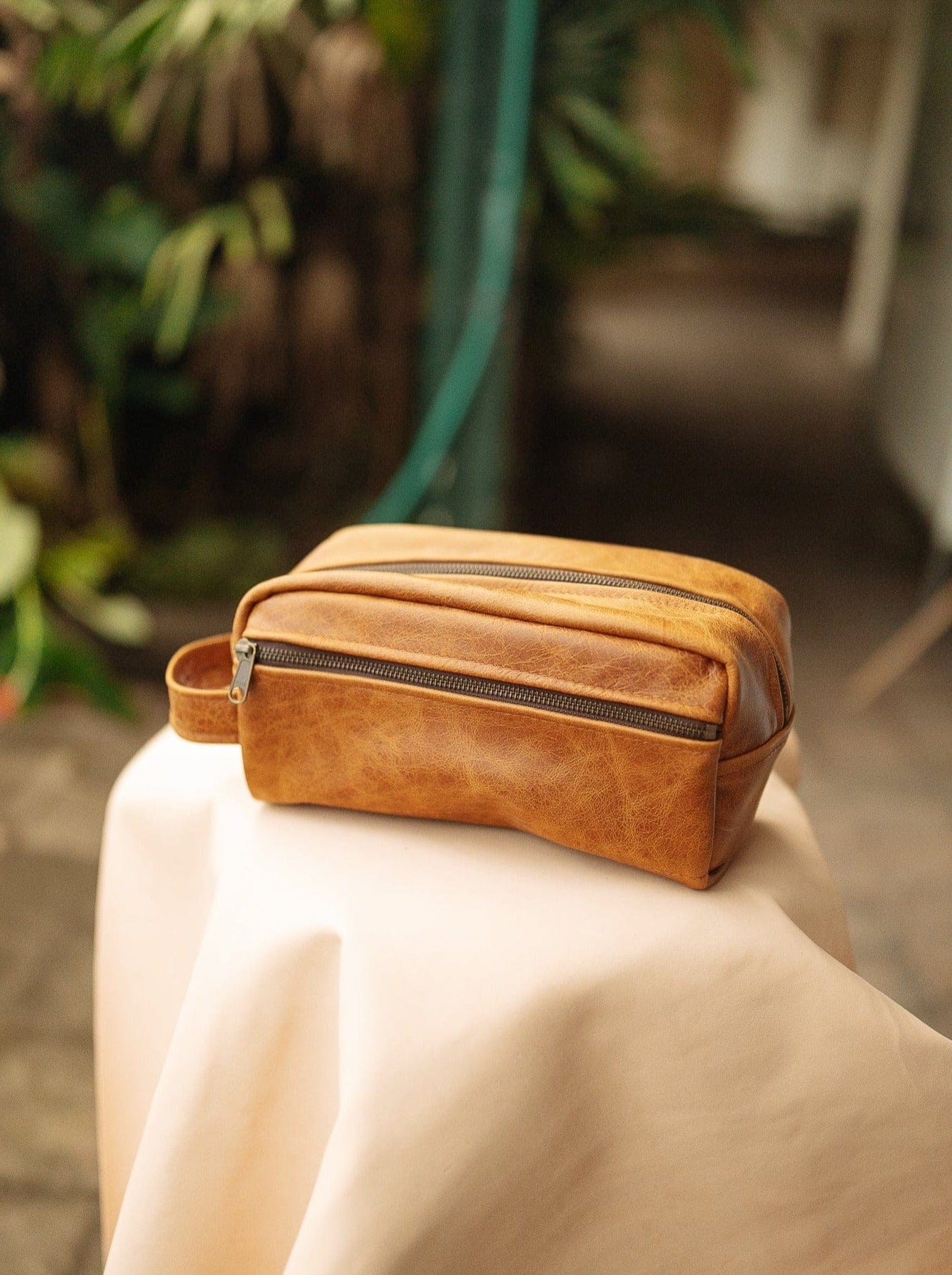 The Real McCaul Apparel & Accessories Toiletry Bathroom Bag - Cowhide Australian Made Australian Owned Leather Australian Made Toiletry Dopp Kit Shaving Bathroom Bag - Cowhide - Men's Gifts