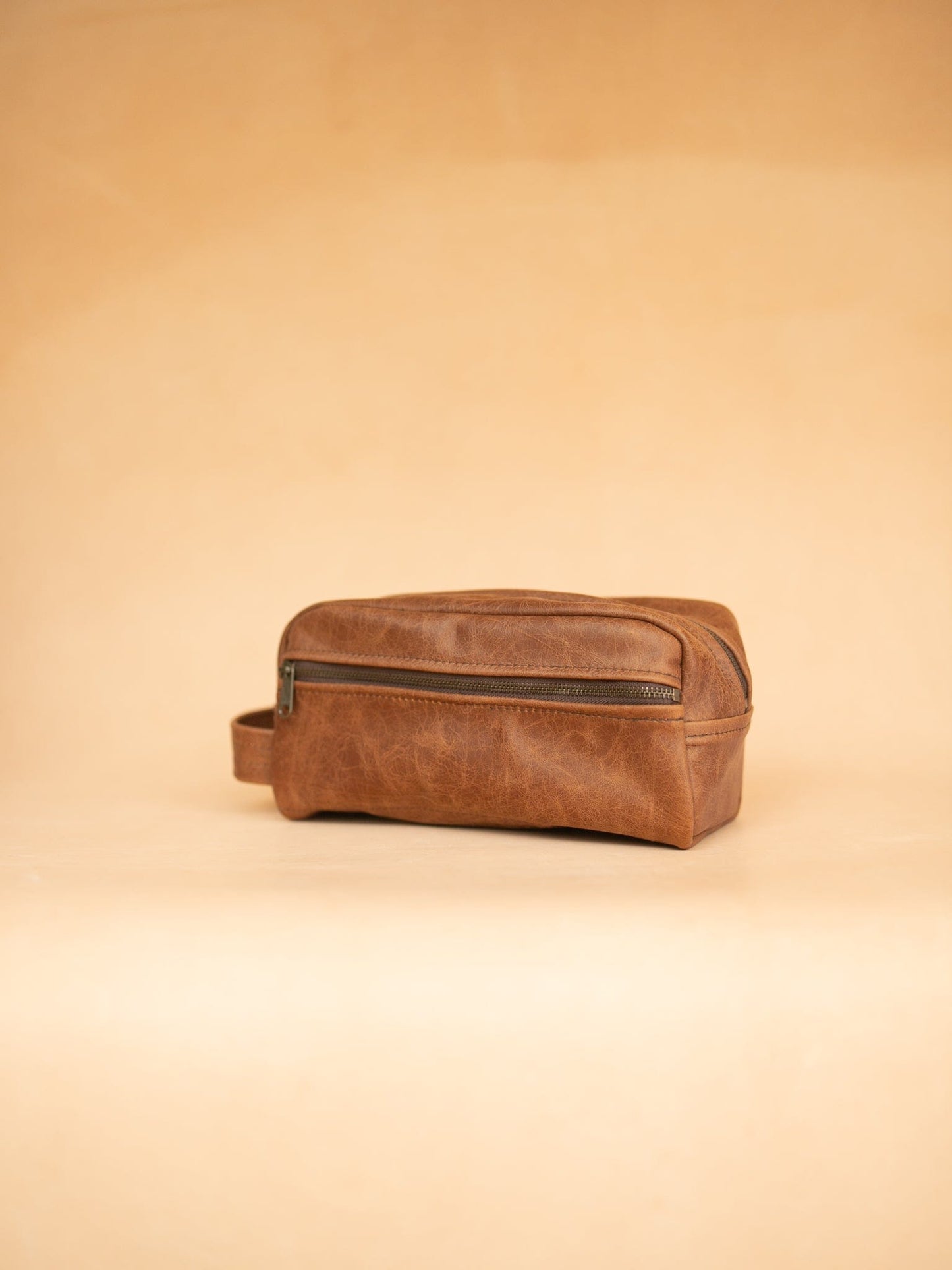The Real McCaul Apparel & Accessories Toiletry Bathroom Washbag - Cowhide - Marble Tan Australian Made Australian Owned Leather Australian Made Toiletry Dopp Kit Shaving Bathroom Bag - Cowhide - Men's Gifts