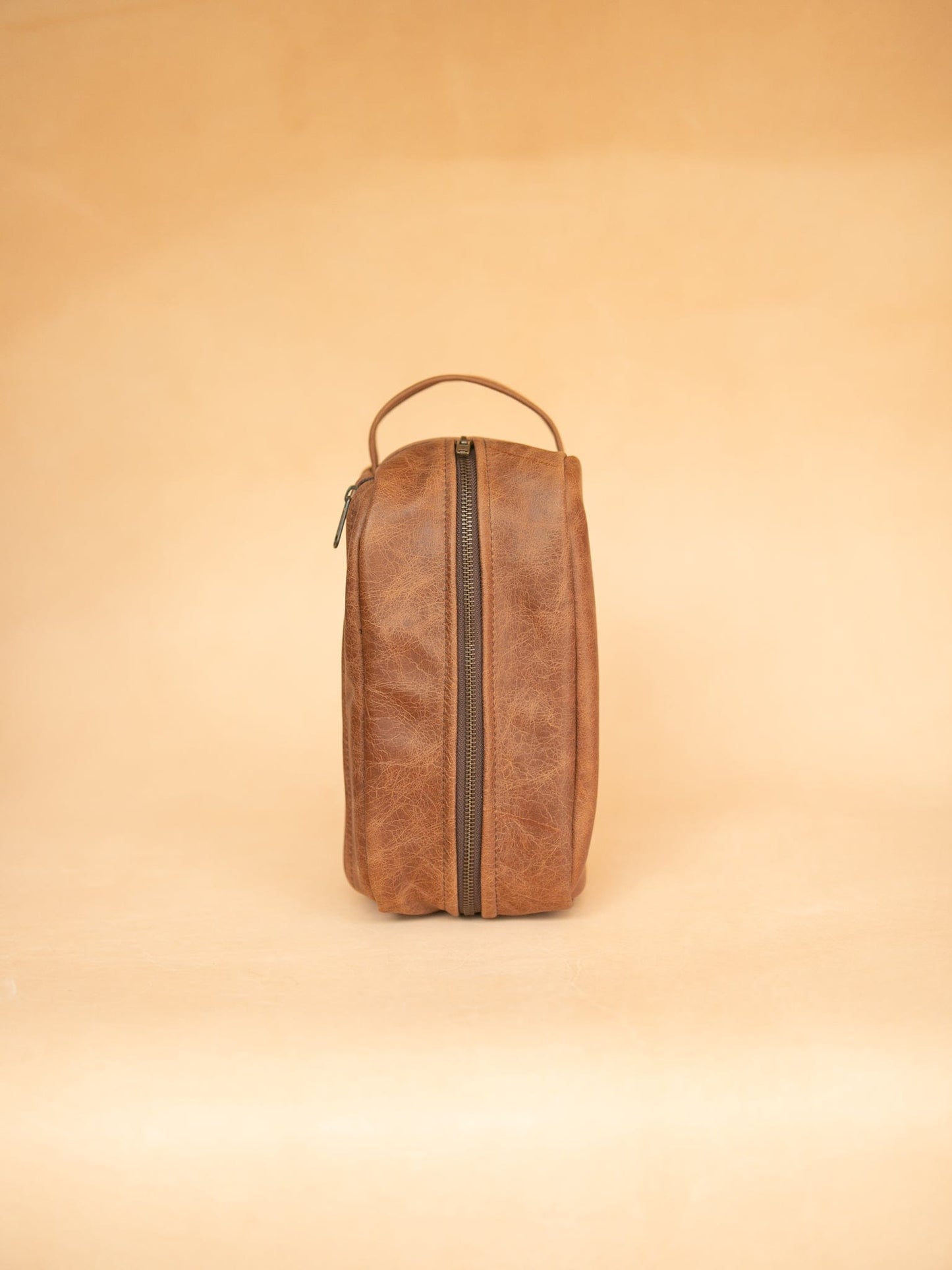 The Real McCaul Apparel & Accessories Toiletry Bathroom Washbag - Cowhide - Marble Tan Australian Made Australian Owned Leather Australian Made Toiletry Dopp Kit Shaving Bathroom Bag - Cowhide - Men's Gifts