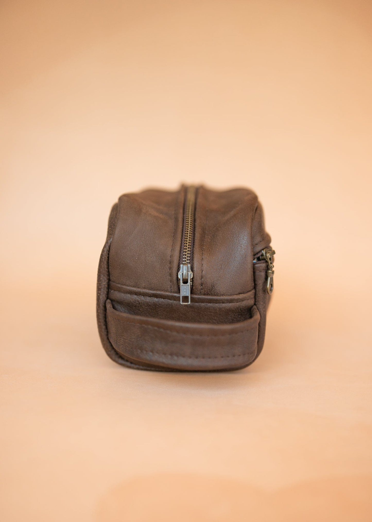 The Real McCaul Apparel & Accessories Toiletry Bathroom Washbag - Cowhide - Mottle Brown Australian Made Australian Owned Leather Australian Made Toiletry Dopp Kit Shaving Bathroom Bag - Cowhide - Men's Gifts