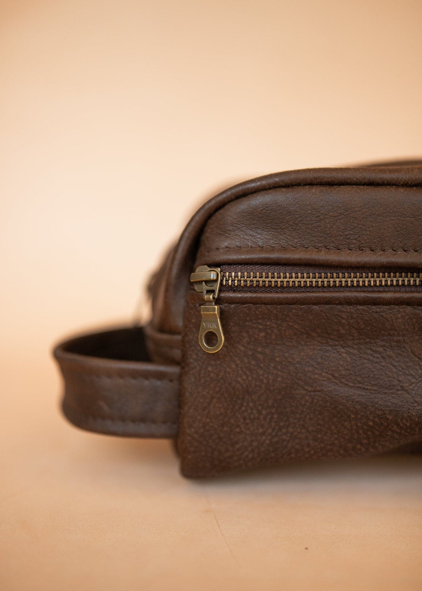 The Real McCaul Apparel & Accessories Toiletry Bathroom Washbag - Cowhide - Mottle Brown Australian Made Australian Owned Leather Australian Made Toiletry Dopp Kit Shaving Bathroom Bag - Cowhide - Men's Gifts