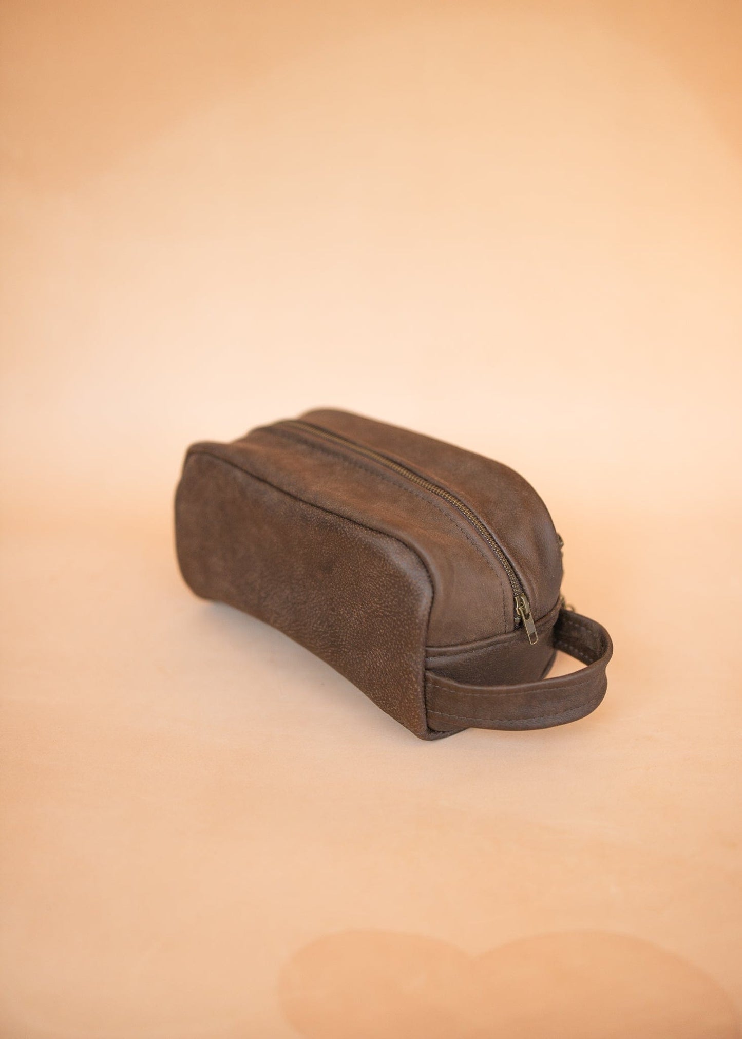 The Real McCaul Apparel & Accessories Toiletry Bathroom Washbag - Cowhide - Mottle Brown Australian Made Australian Owned Leather Australian Made Toiletry Dopp Kit Shaving Bathroom Bag - Cowhide - Men's Gifts