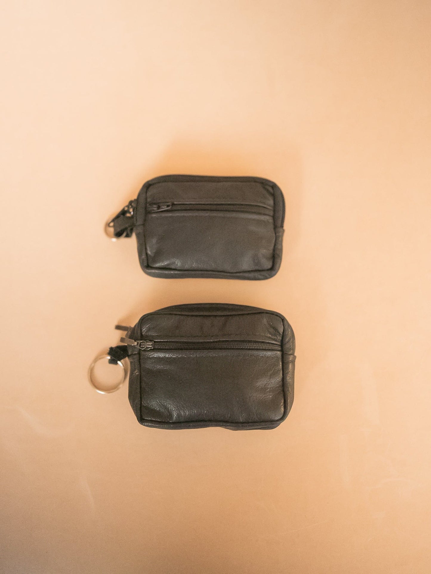 The Real McCaul Coin Purse Key Case Card Holder Wallet - Cowhide Australian Made Australian Owned Tri-Pocket Leather Pouch