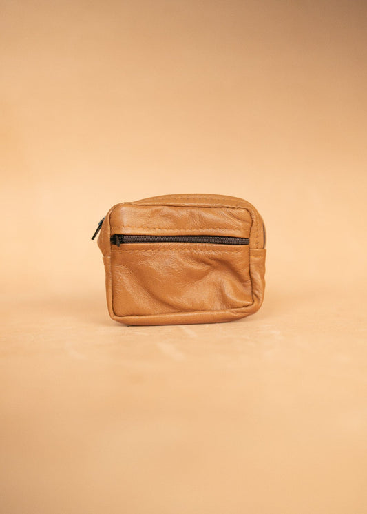 The Real McCaul Coin Purse Key Case Card Holder Wallet - Cowhide Australian Made Australian Owned Tri-Pocket Leather Pouch