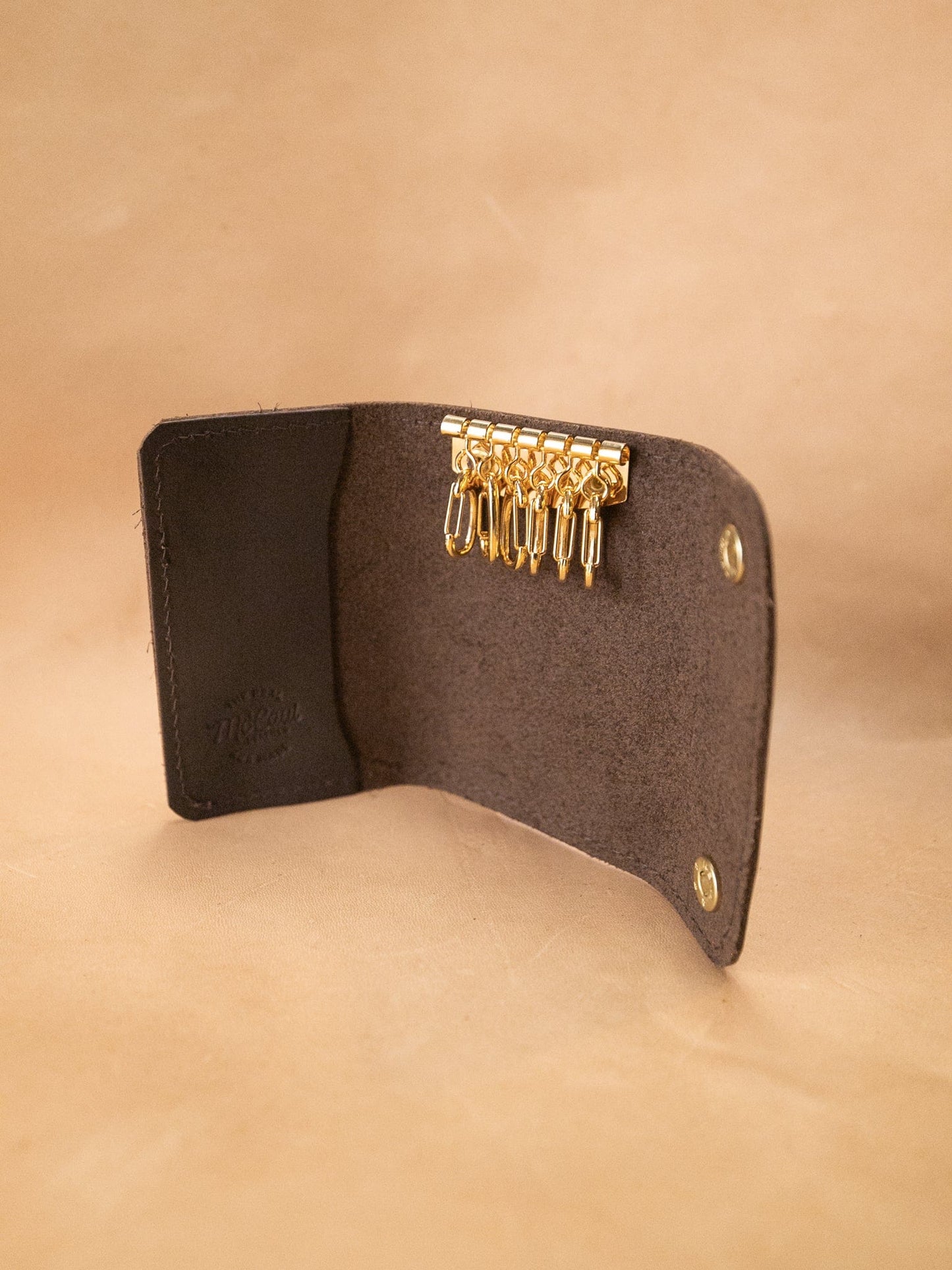 The Real McCaul Coin Purse Key Case Wallet Australian Made Australian Owned Tri-Pocket Leather Pouch