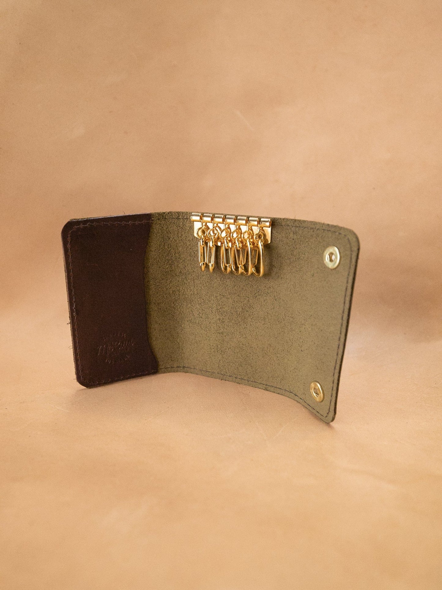 The Real McCaul Coin Purse Key Case Wallet Australian Made Australian Owned Tri-Pocket Leather Pouch
