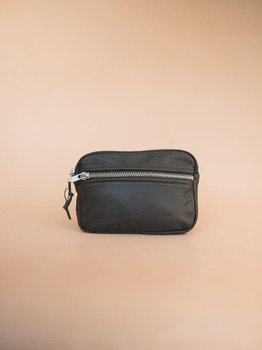 The Real McCaul Coin Purse Parker Pouch - Cowhide Australian Made Australian Owned Tri-Pocket Leather Pouch