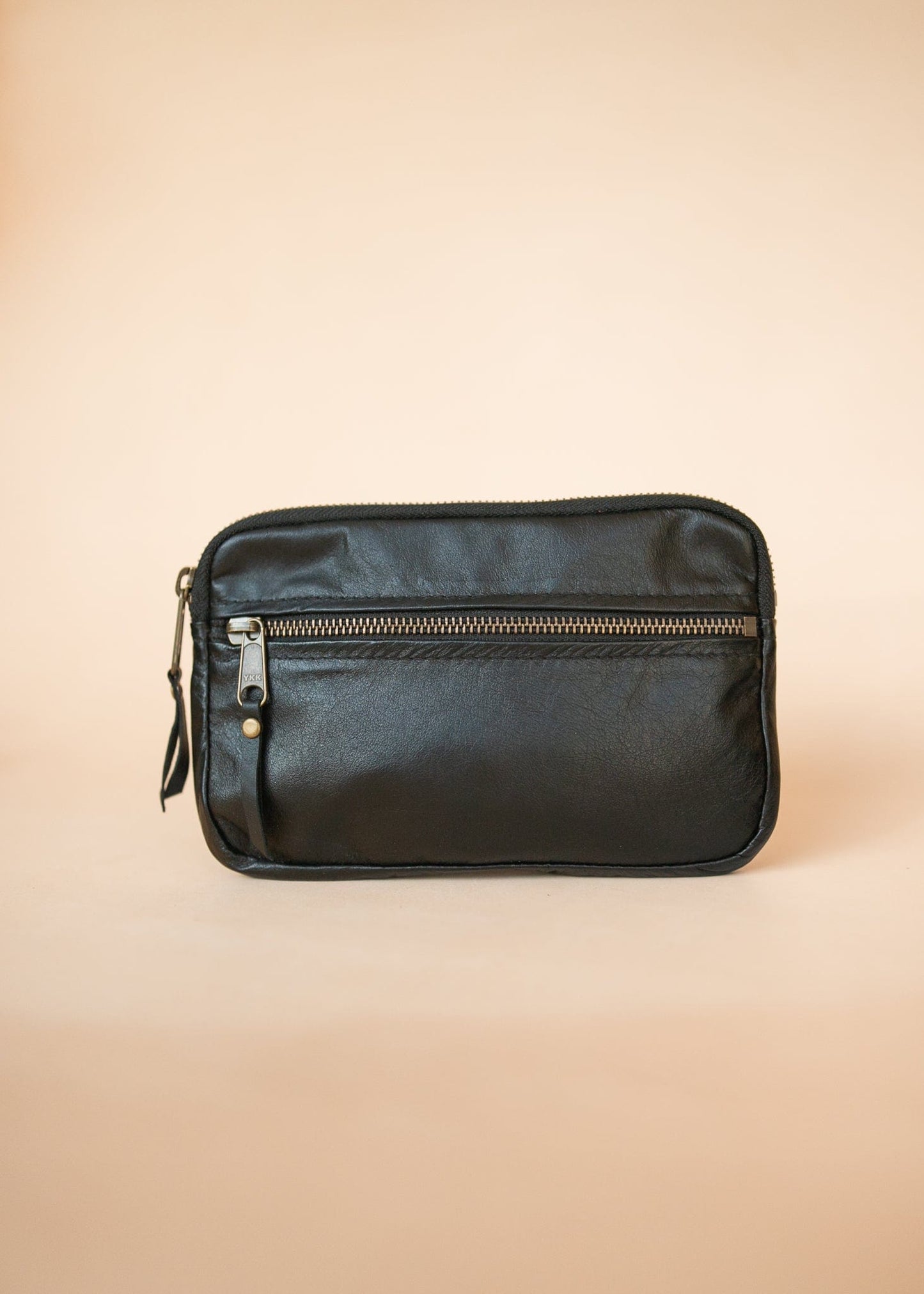 The Real McCaul Coin Purse Parker Pouch - Kangaroo Australian Made Australian Owned Tri-Pocket Leather Pouch