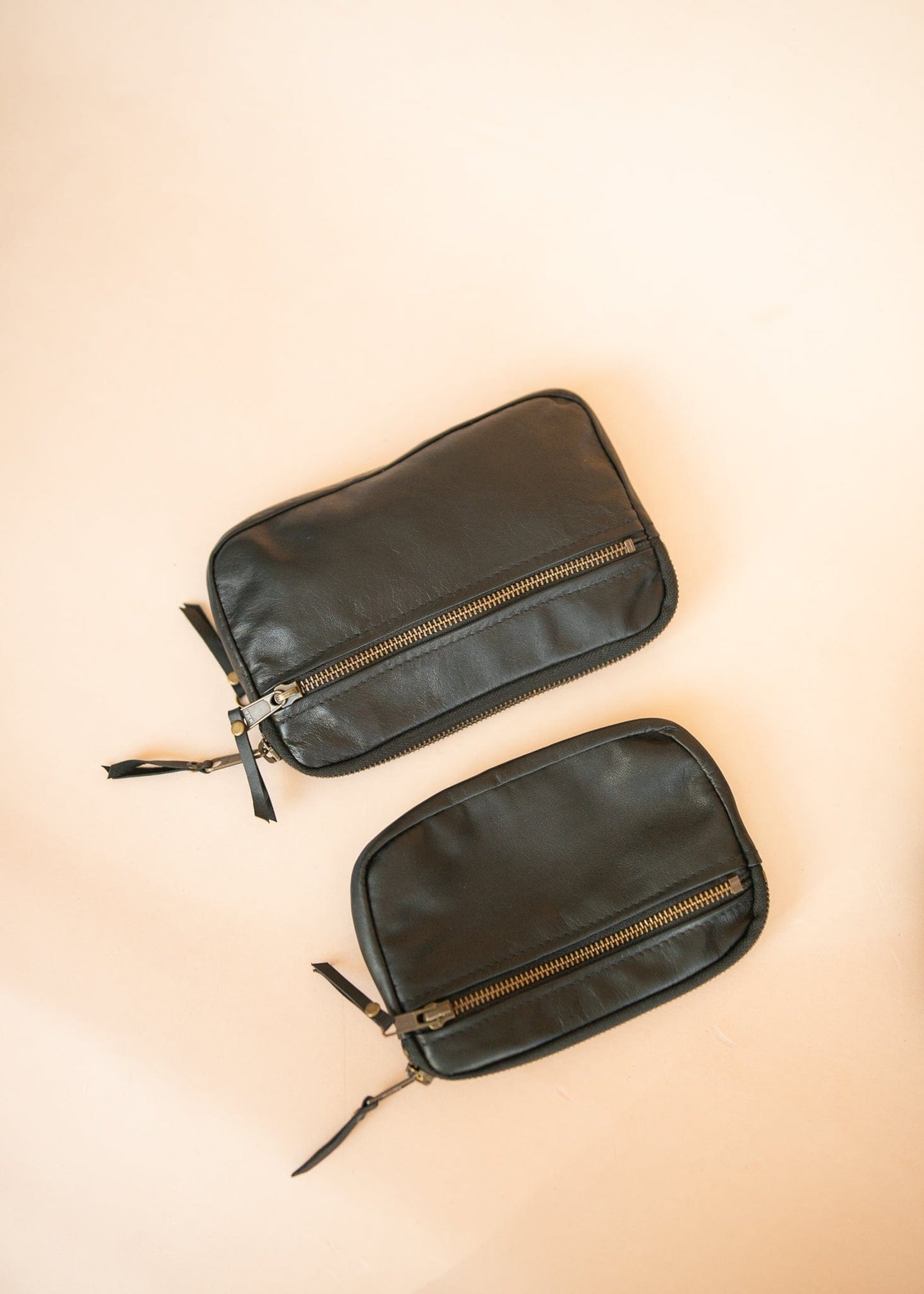 The Real McCaul Coin Purse Parker Pouch - Kangaroo Australian Made Australian Owned Tri-Pocket Leather Pouch