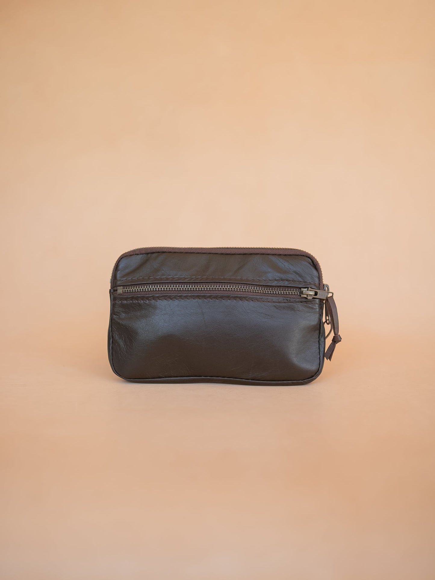 The Real McCaul Coin Purse Parker Pouch - Kangaroo Australian Made Australian Owned Tri-Pocket Leather Pouch