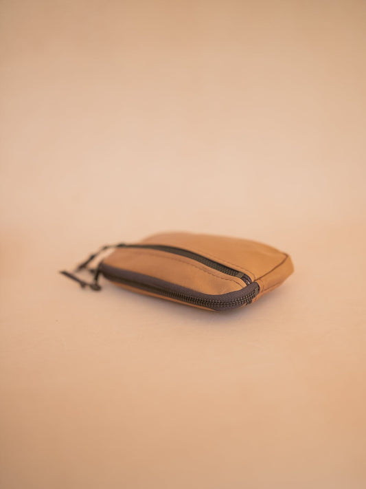 The Real McCaul Coin Purse Parker Pouch - Kangaroo Australian Made Australian Owned Tri-Pocket Leather Pouch