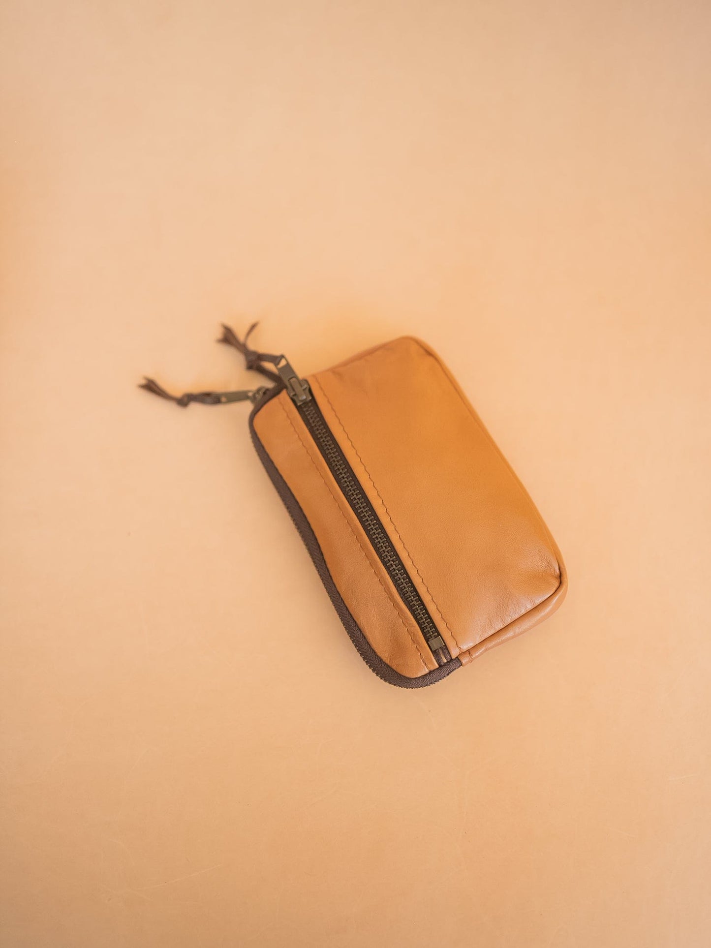 The Real McCaul Coin Purse Parker Pouch - Kangaroo Australian Made Australian Owned Tri-Pocket Leather Pouch