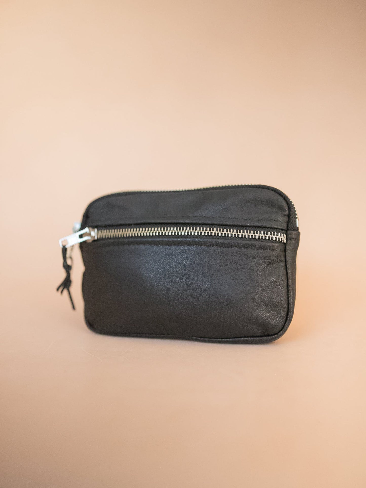 The Real McCaul Coin Purse Small / Black / Silver Parker Pouch - Cowhide Australian Made Australian Owned Tri-Pocket Leather Pouch