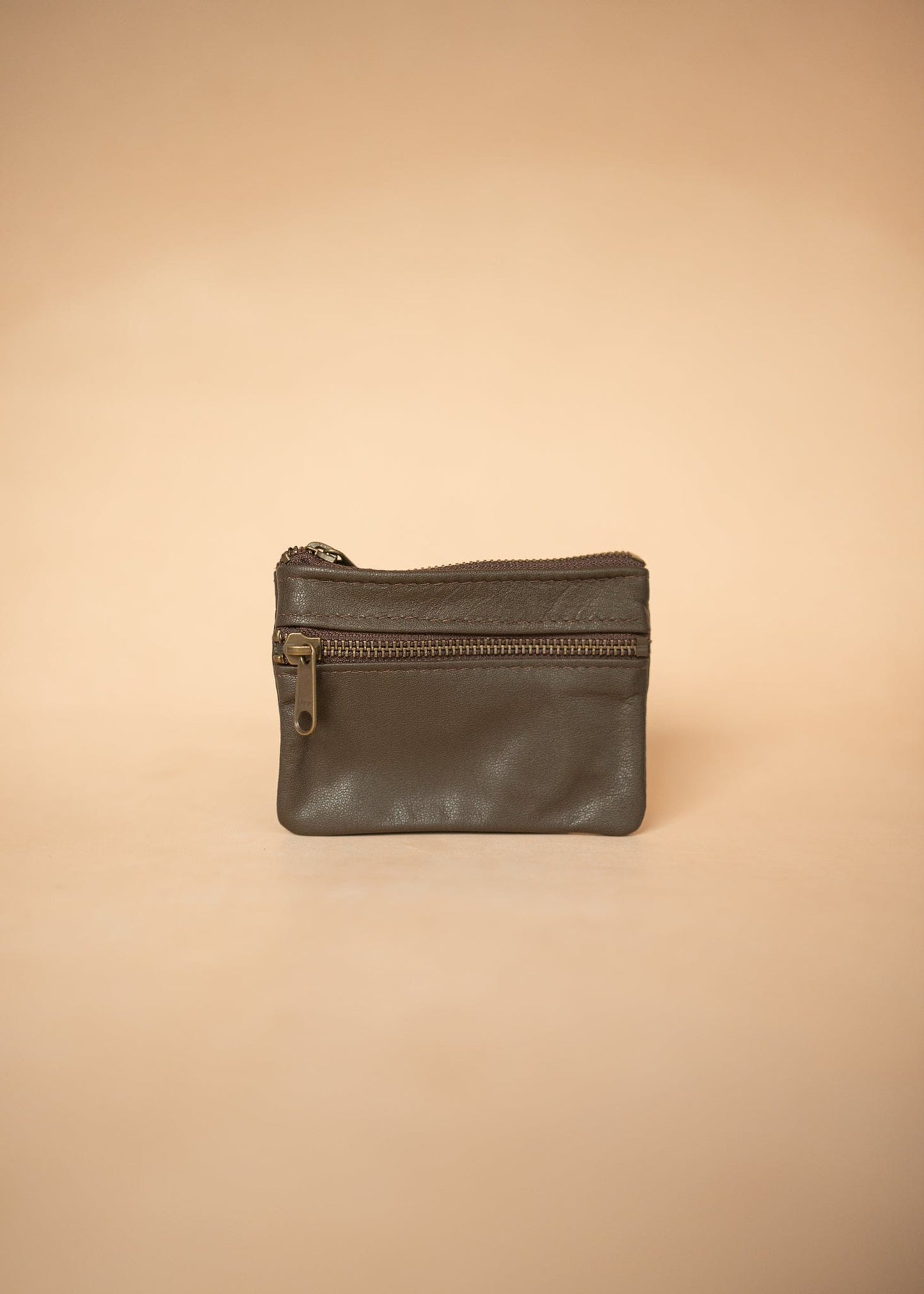 The Real McCaul Coin Purse Small / Dark Brown / Antique Paula Zip Pouch - Cowhide Australian Made Australian Owned Paula Zip Leather Pouch Purse- Made in Australia Cowhide leather