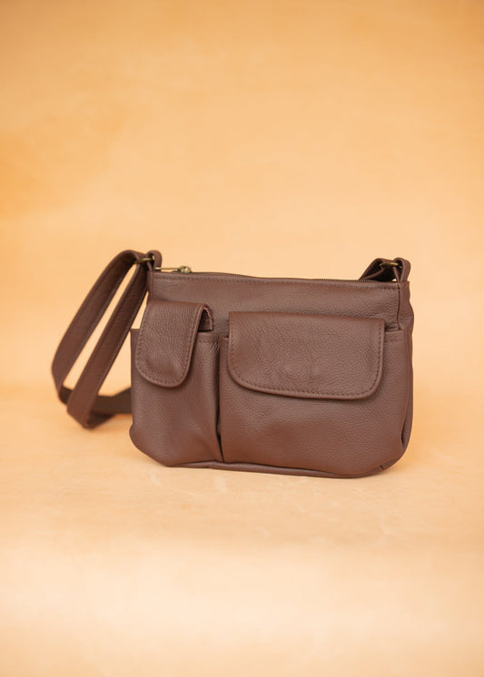 The Real McCaul Handbags Annette HandBag - Small - Cowhide - Plum Australian Made Australian Owned Women's HandBags- Made in Australia Kangaroo & Cowhide Leather