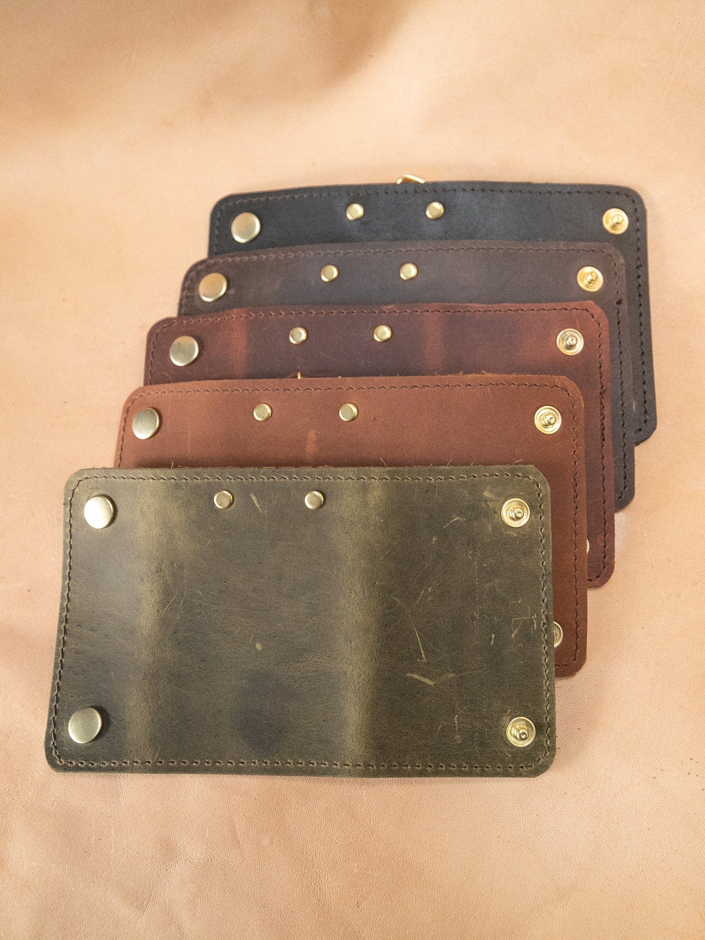 The Real McCaul Keyring Key Case Wallet Australian Made Australian Owned Tri-Pocket Leather Pouch