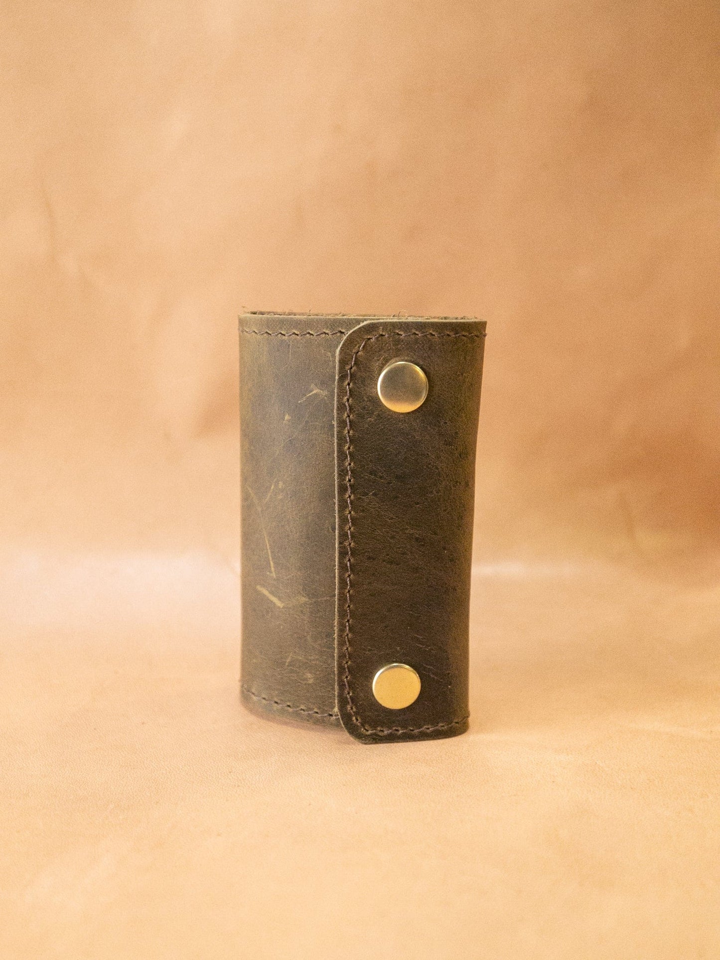 The Real McCaul Keyring Key Case Wallet Australian Made Australian Owned Tri-Pocket Leather Pouch