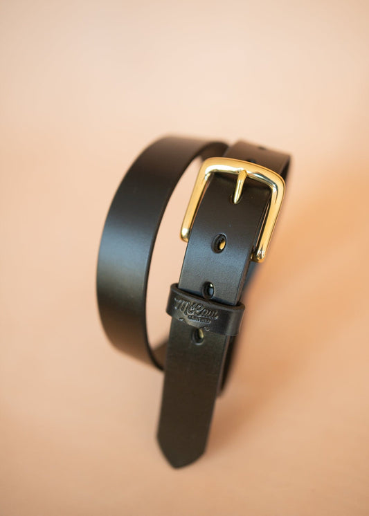 The Real McCaul Leathergoods Belts Gold / 30" (77cm) Legacy Casual Belt 32mm - Black Australian Made Australian Owned Solid Leather Men's Belt - Handmade in Australia - Brass Buckle