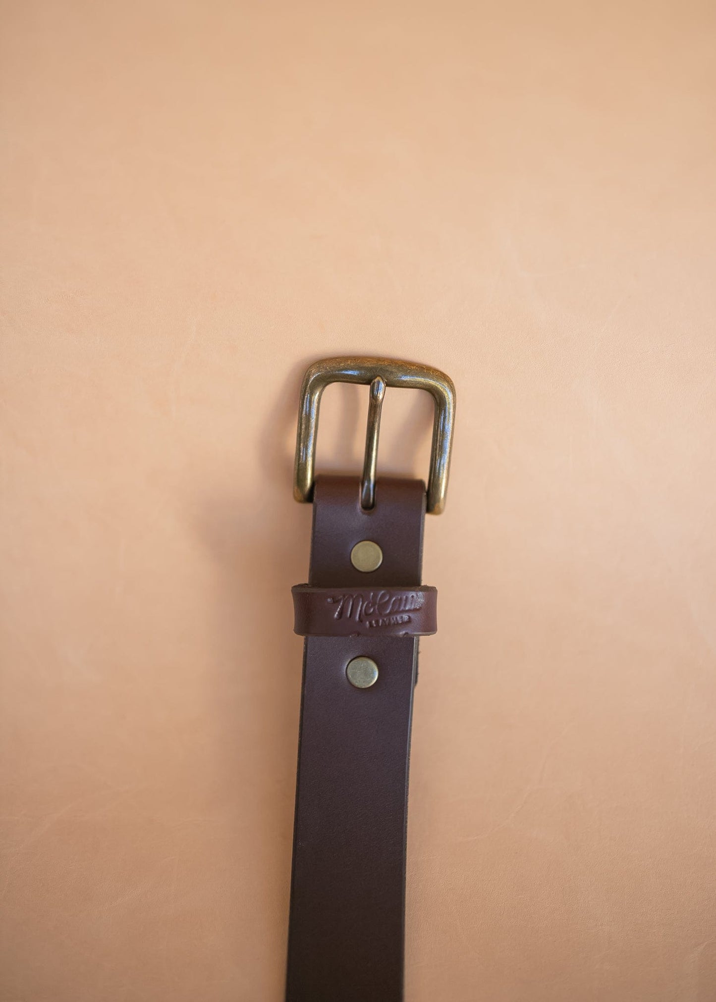 The Real McCaul Leathergoods Belts Legacy Casual Belt 32mm - Burgundy Australian Made Australian Owned Solid Leather Men's Belt - Handmade in Australia - Brass Buckle
