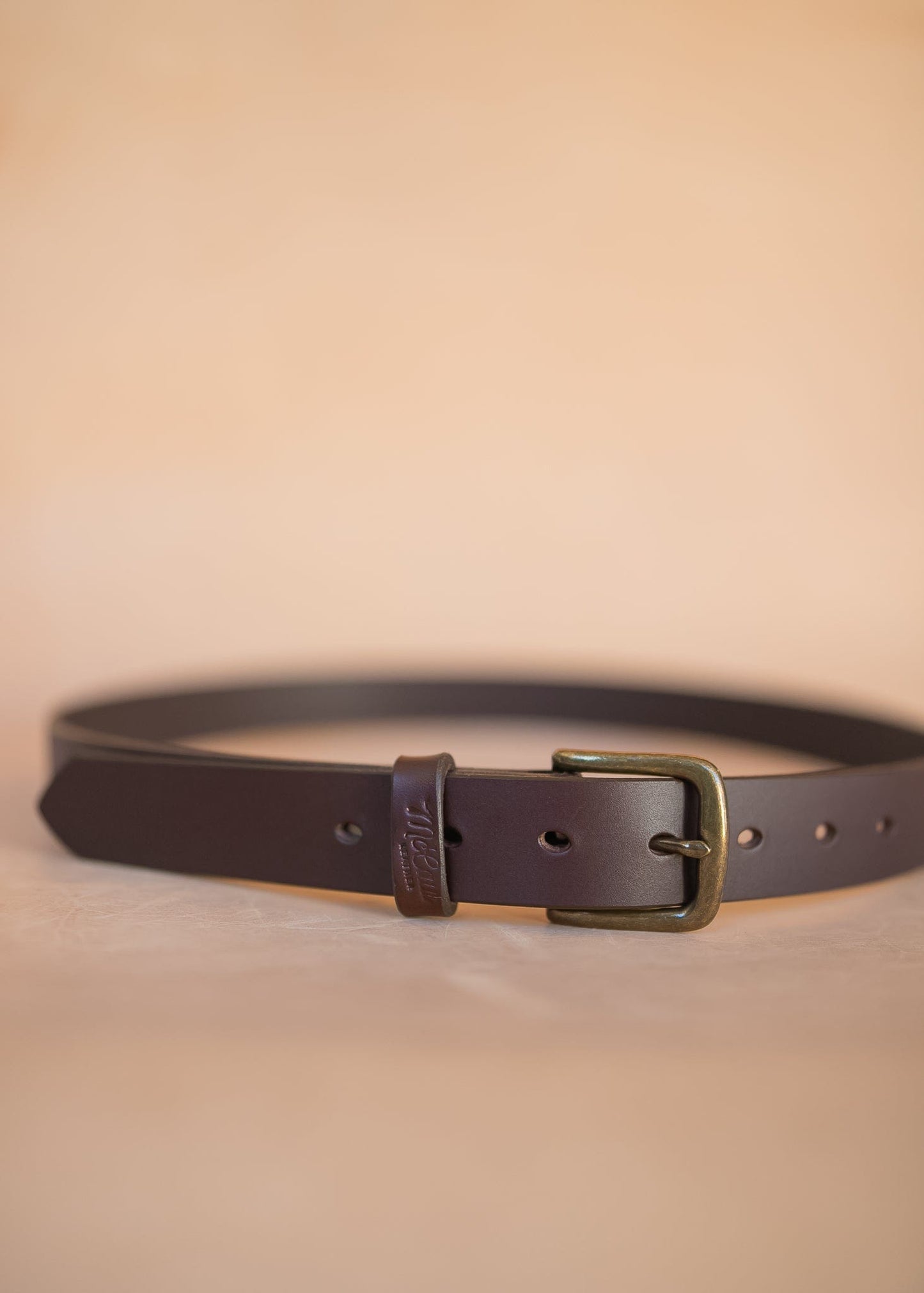 The Real McCaul Leathergoods Belts Legacy Casual Belt 32mm - Burgundy Australian Made Australian Owned Solid Leather Men's Belt - Handmade in Australia - Brass Buckle