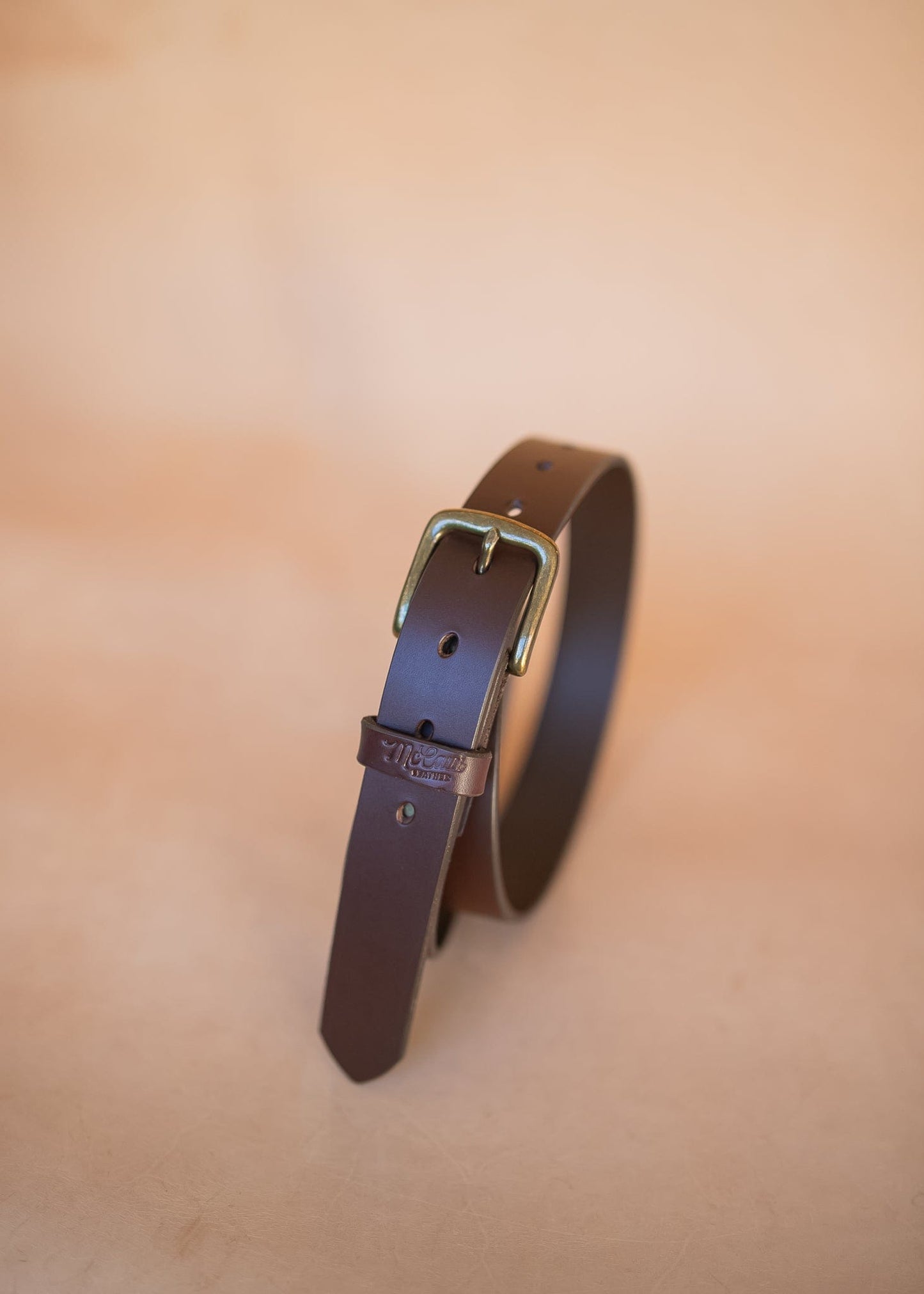 The Real McCaul Leathergoods Belts Legacy Casual Belt 32mm - Burgundy Australian Made Australian Owned Solid Leather Men's Belt - Handmade in Australia - Brass Buckle