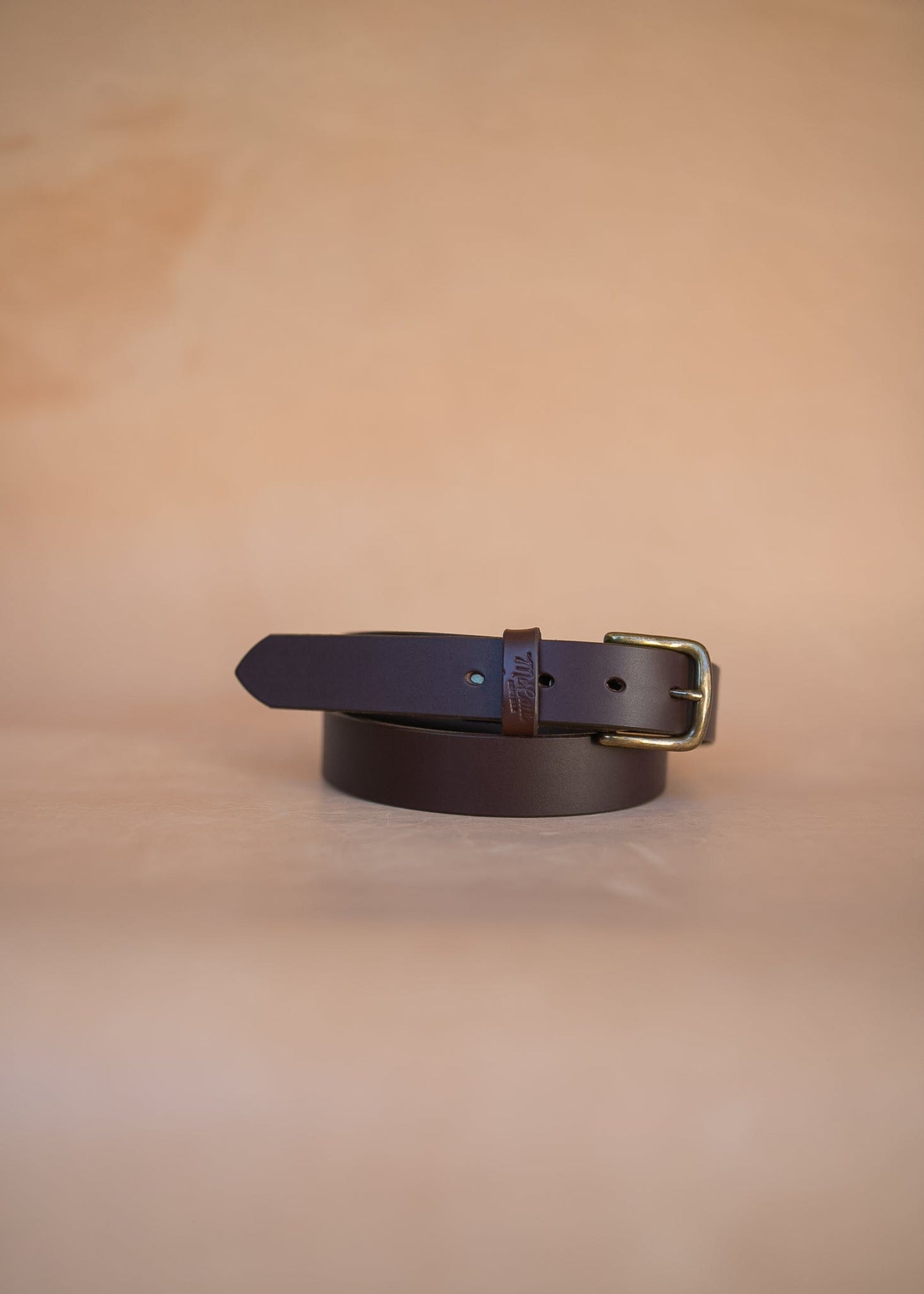 The Real McCaul Leathergoods Belts Legacy Casual Belt 32mm - Burgundy Australian Made Australian Owned Solid Leather Men's Belt - Handmade in Australia - Brass Buckle