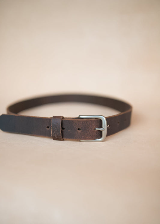 The Real McCaul Leathergoods Belts Legacy Casual Belt 32mm - Rustic Brown Australian Made Australian Owned Solid Leather Men's Belt - Handmade in Australia - Brass Buckle