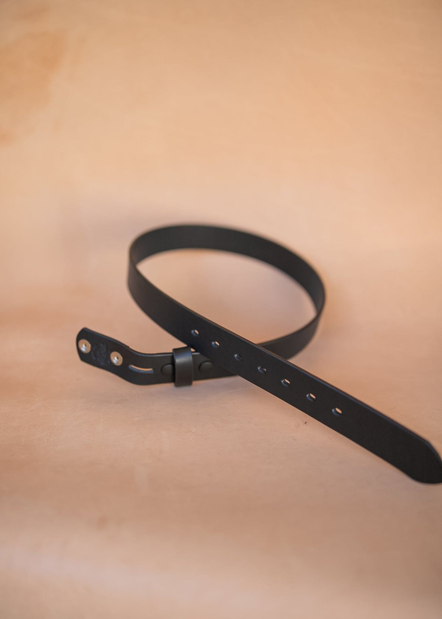 The Real McCaul Leathergoods Belts Press Stud Clip Belt 38mm- Black Australian Made Australian Owned Solid Leather Men's Belt - Handmade in Australia - Black - Brass Buckle