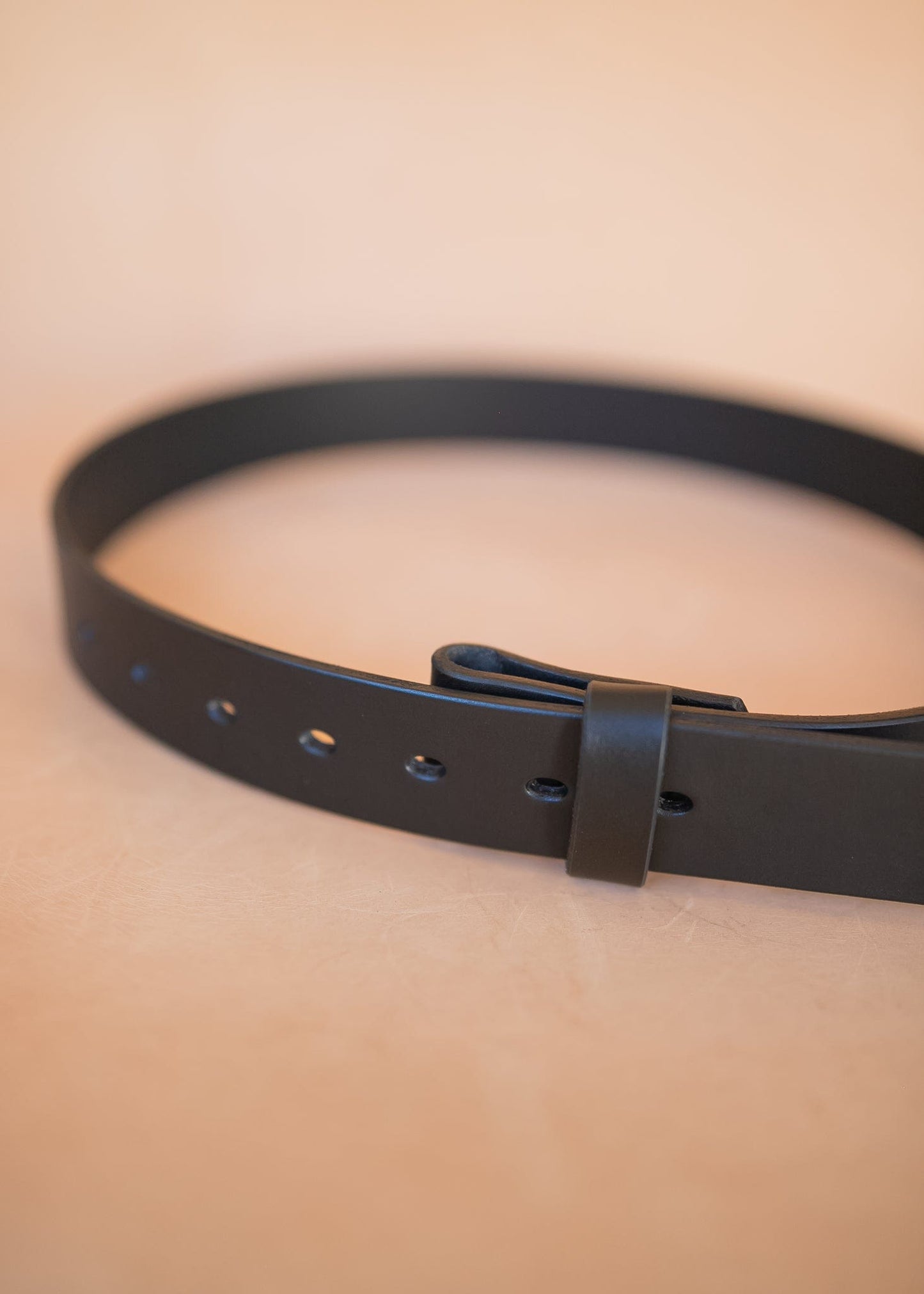 The Real McCaul Leathergoods Belts Press Stud Clip Belt 38mm- Black Australian Made Australian Owned Solid Leather Men's Belt - Handmade in Australia - Black - Brass Buckle