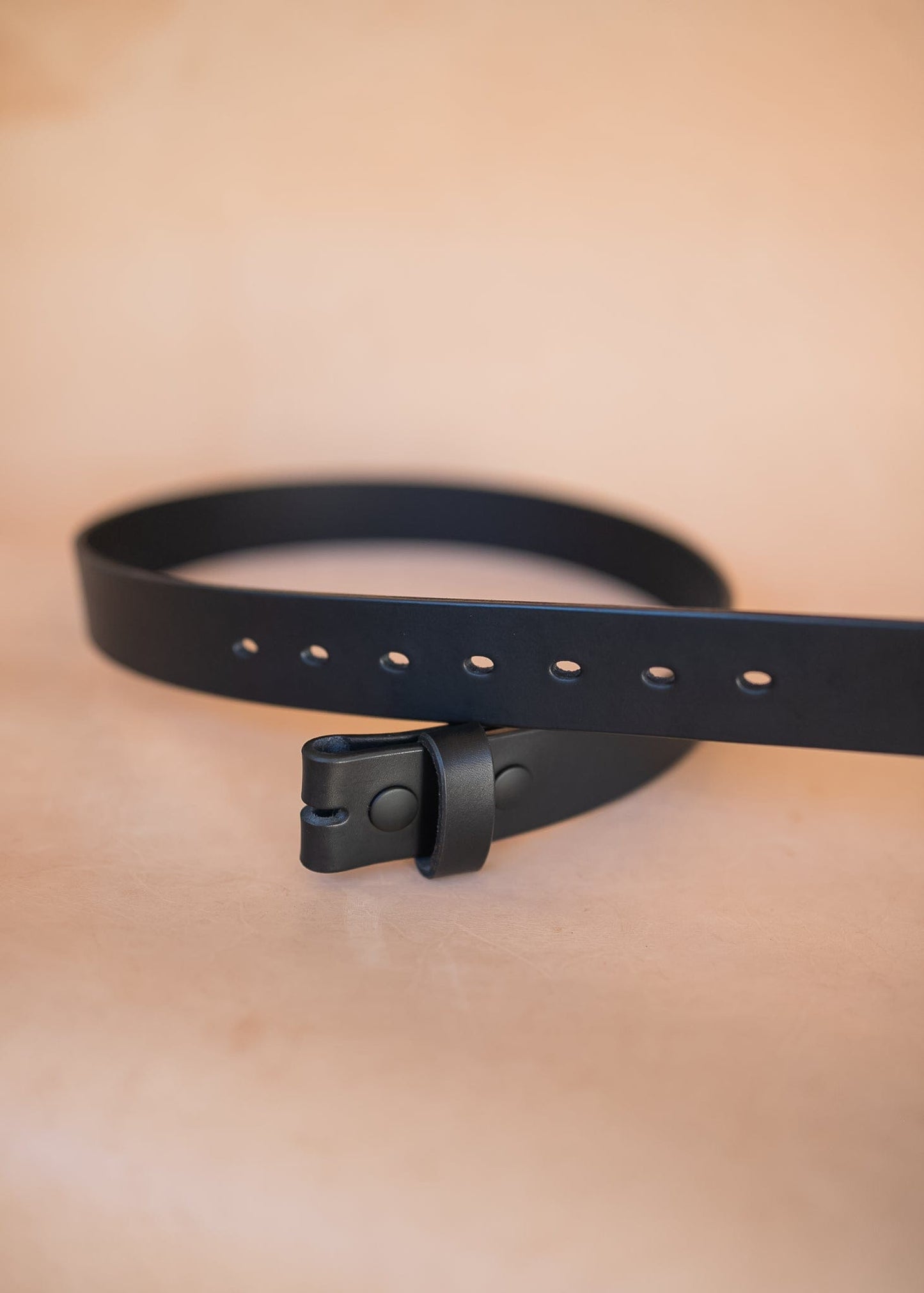 The Real McCaul Leathergoods Belts Press Stud Clip Belt 38mm- Black Australian Made Australian Owned Solid Leather Men's Belt - Handmade in Australia - Black - Brass Buckle