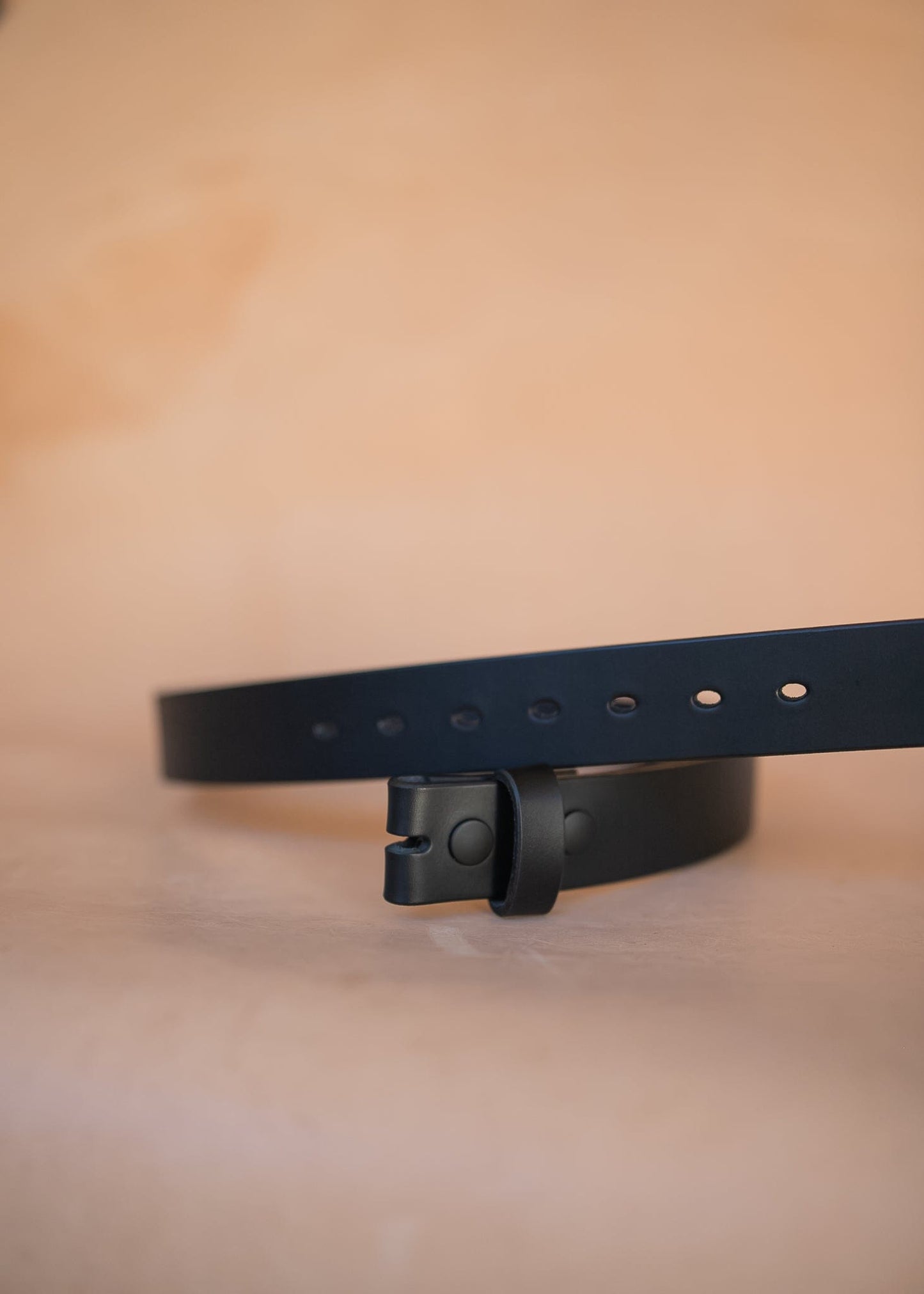 The Real McCaul Leathergoods Belts Press Stud Clip Belt 38mm- Black Australian Made Australian Owned Solid Leather Men's Belt - Handmade in Australia - Black - Brass Buckle