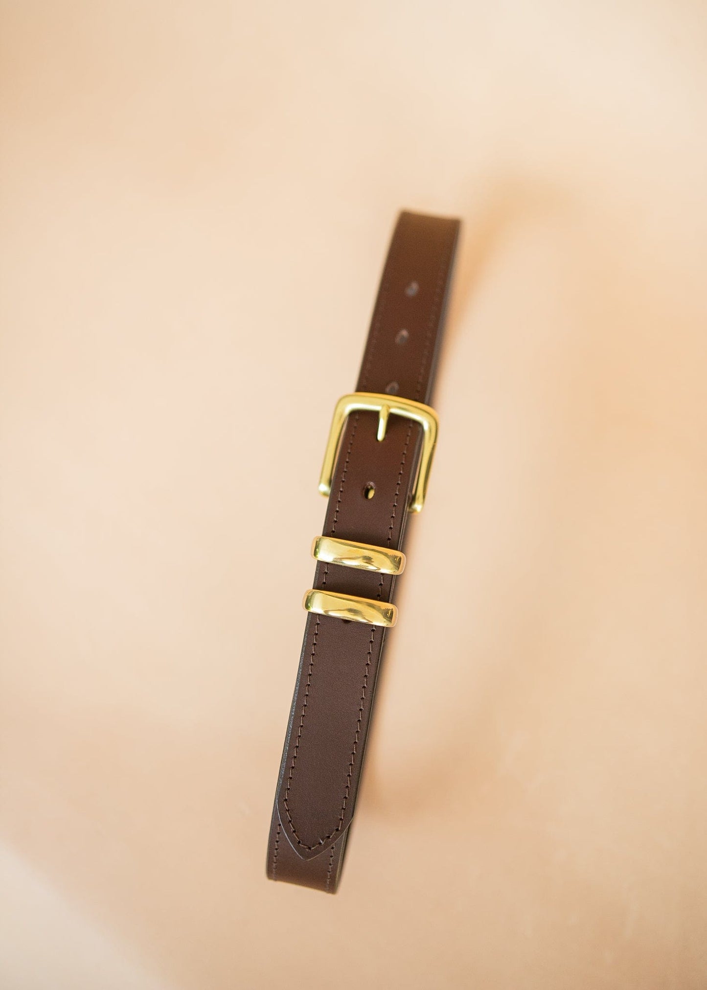 The Real McCaul Leathergoods Belts Stitched Dress Belt 35mm - Dark Brown Australian Made Australian Owned Australian Made Solid Leather Full Grain Rancher Belt- Black