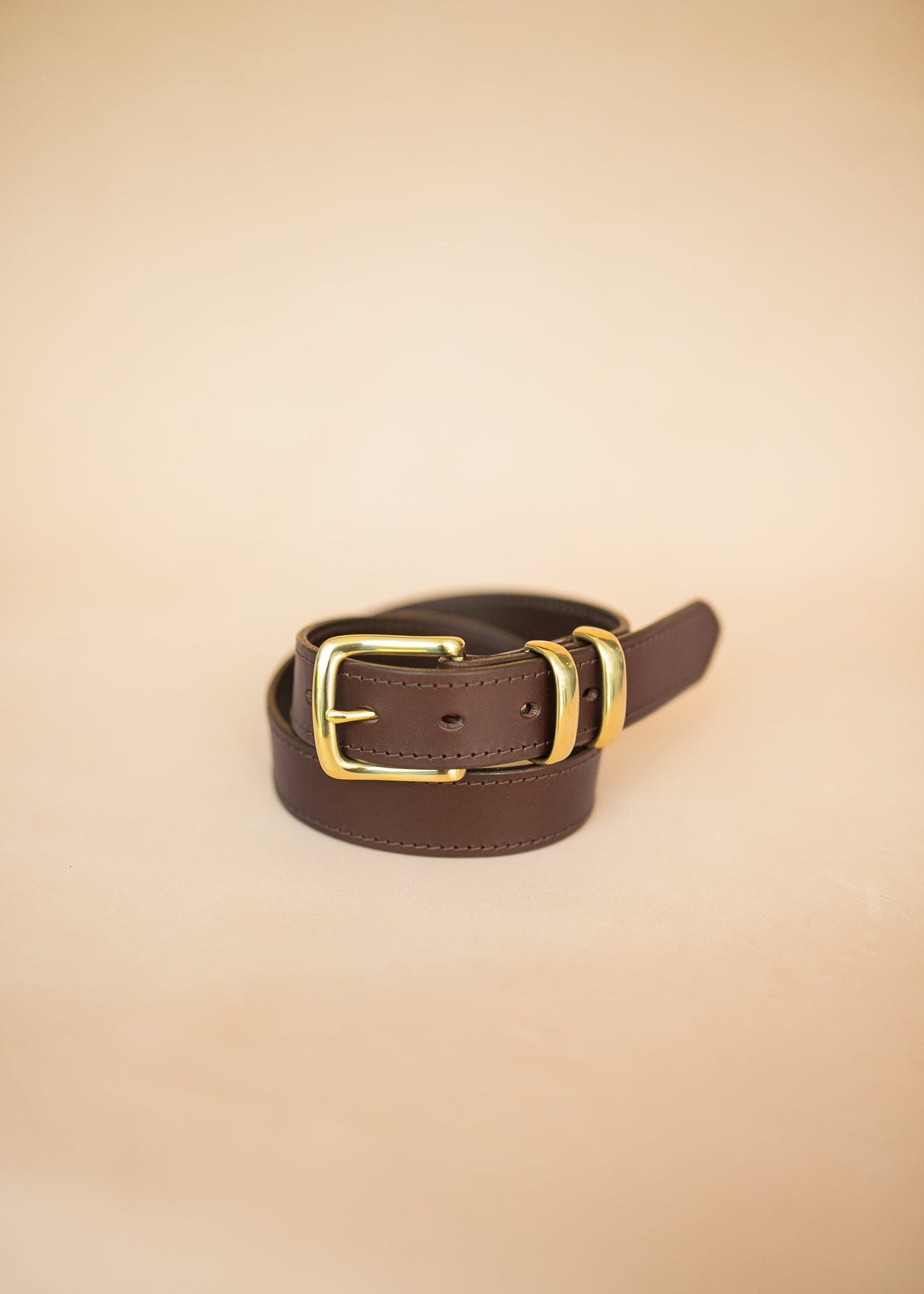 The Real McCaul Leathergoods Belts Stitched Dress Belt 35mm - Dark Brown Australian Made Australian Owned Australian Made Solid Leather Full Grain Rancher Belt- Black