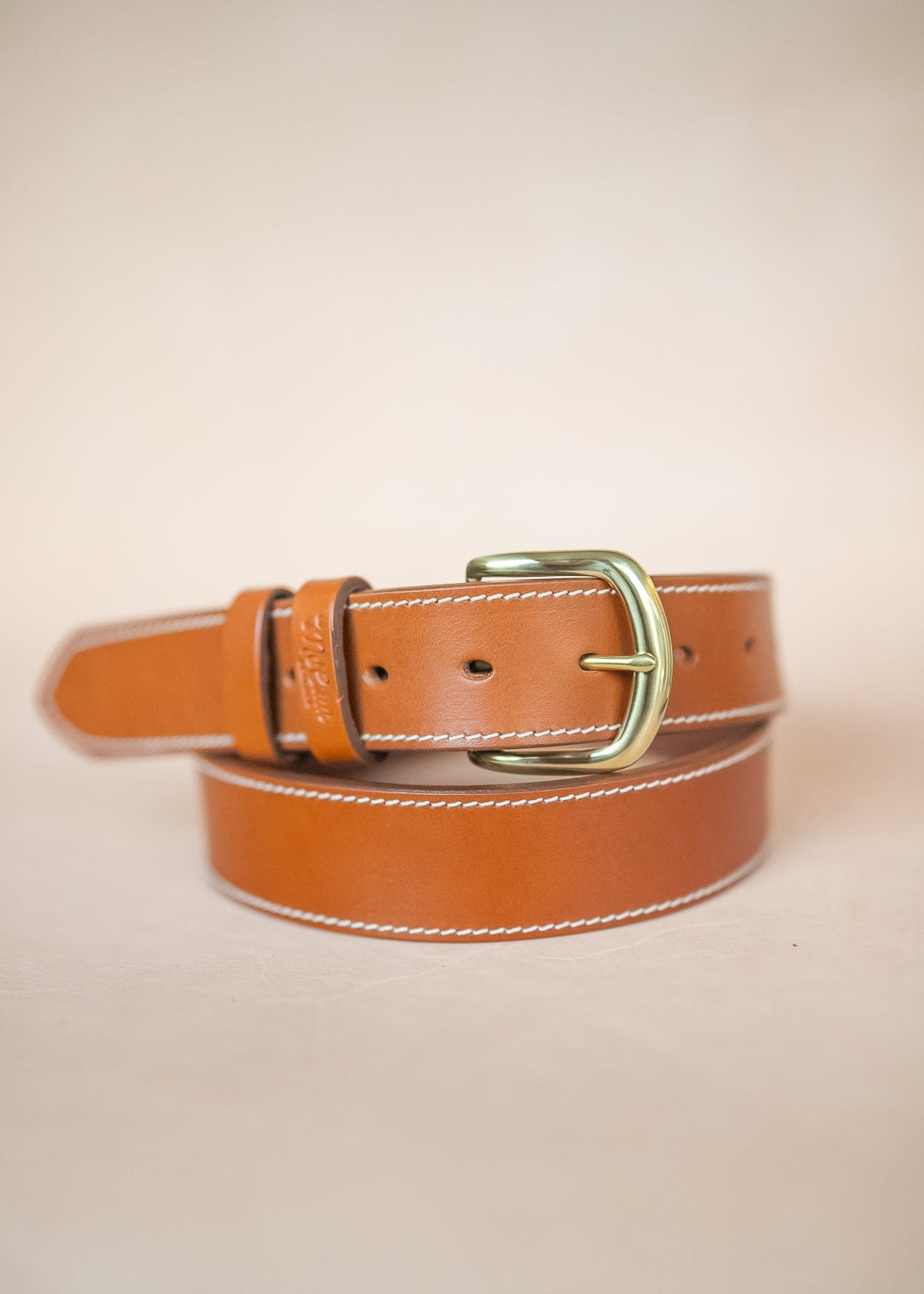 The Real McCaul Leathergoods Belts The Danny Belt 38mm - Tan Australian Made Australian Owned Australian Made Solid Leather Full Grain Rancher Belt with Solid Brass - Natural