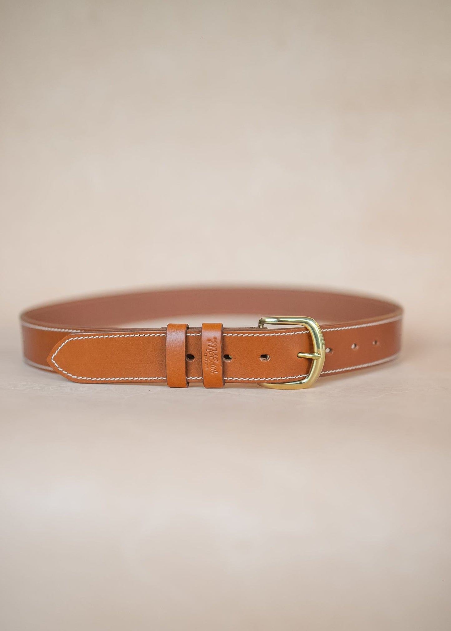 The Real McCaul Leathergoods Belts The Danny Belt 38mm - Tan Australian Made Australian Owned Australian Made Solid Leather Full Grain Rancher Belt with Solid Brass - Natural