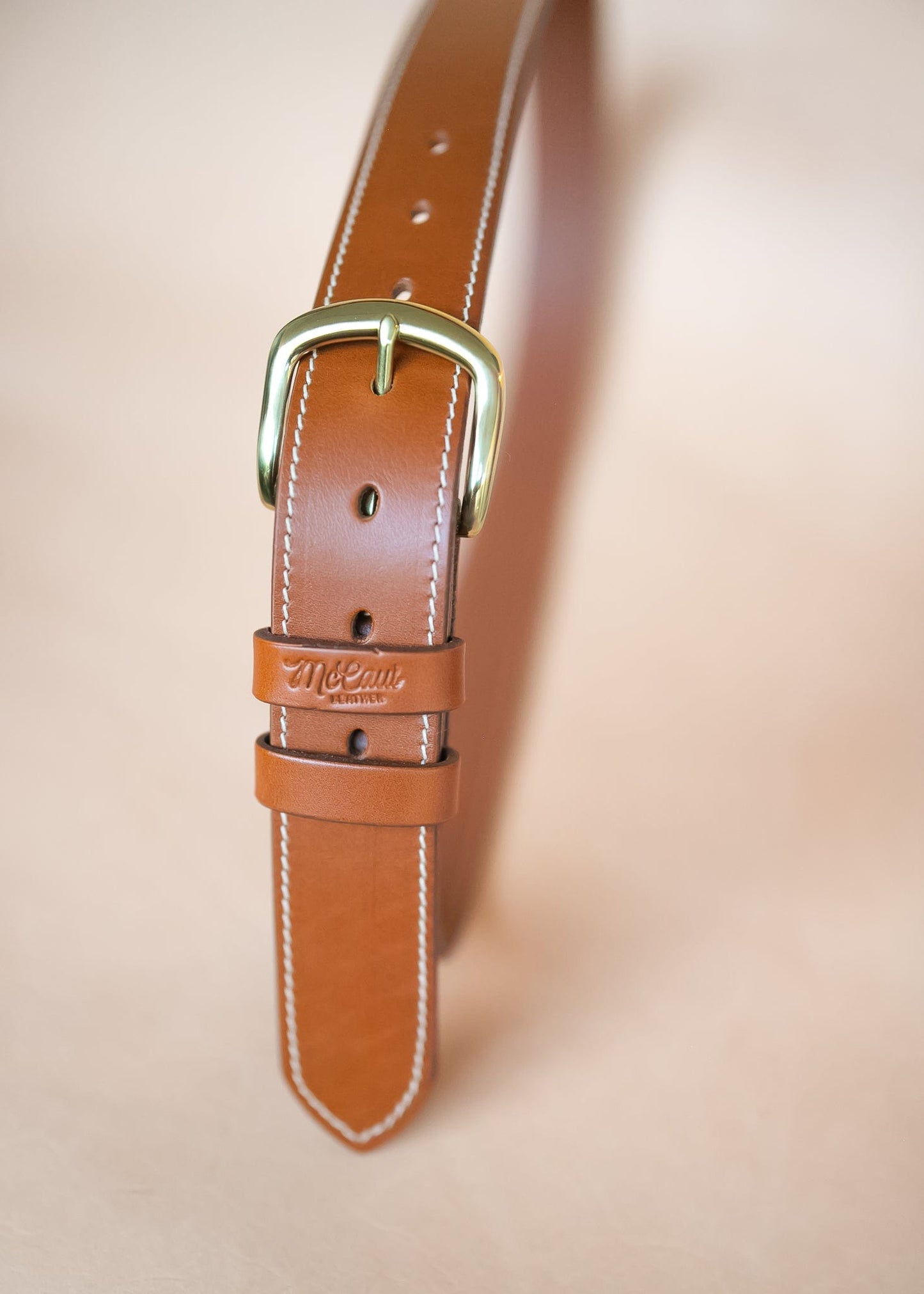 The Real McCaul Leathergoods Belts The Danny Belt 38mm - Tan Australian Made Australian Owned Australian Made Solid Leather Full Grain Rancher Belt with Solid Brass - Natural