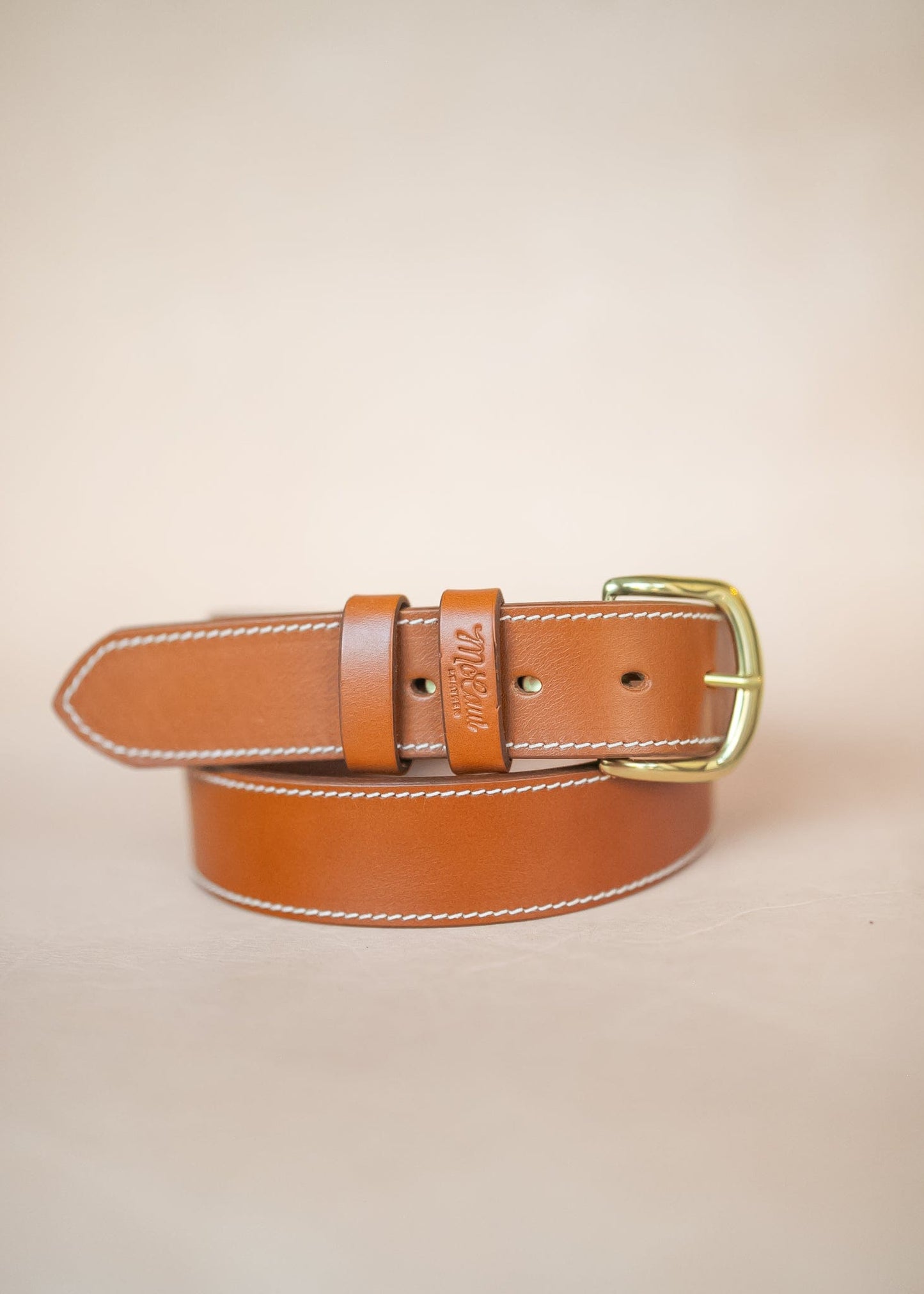 The Real McCaul Leathergoods Belts The Danny Belt 38mm - Tan Australian Made Australian Owned Australian Made Solid Leather Full Grain Rancher Belt with Solid Brass - Natural