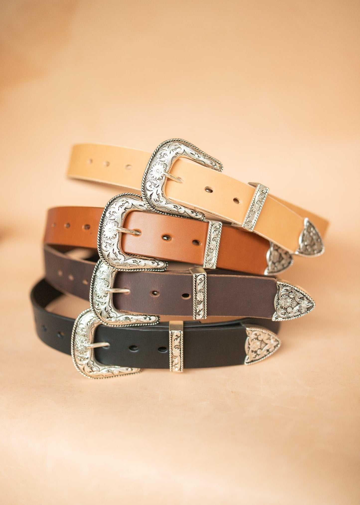 The Real McCaul Leathergoods Belts Western Style Buckle Belt - 38mm - Black Australian Made Australian Owned Croc Embossed Genuine Leather Western Women's Belt - 30mm - Black