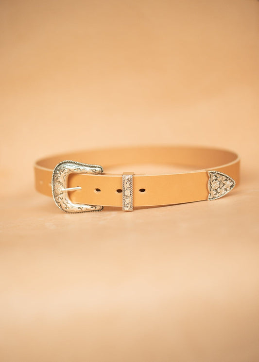 The Real McCaul Leathergoods Belts Western Style Buckle Belt - 38mm - Natural Australian Made Australian Owned Croc Embossed Genuine Leather Western Women's Belt - 30mm - Black