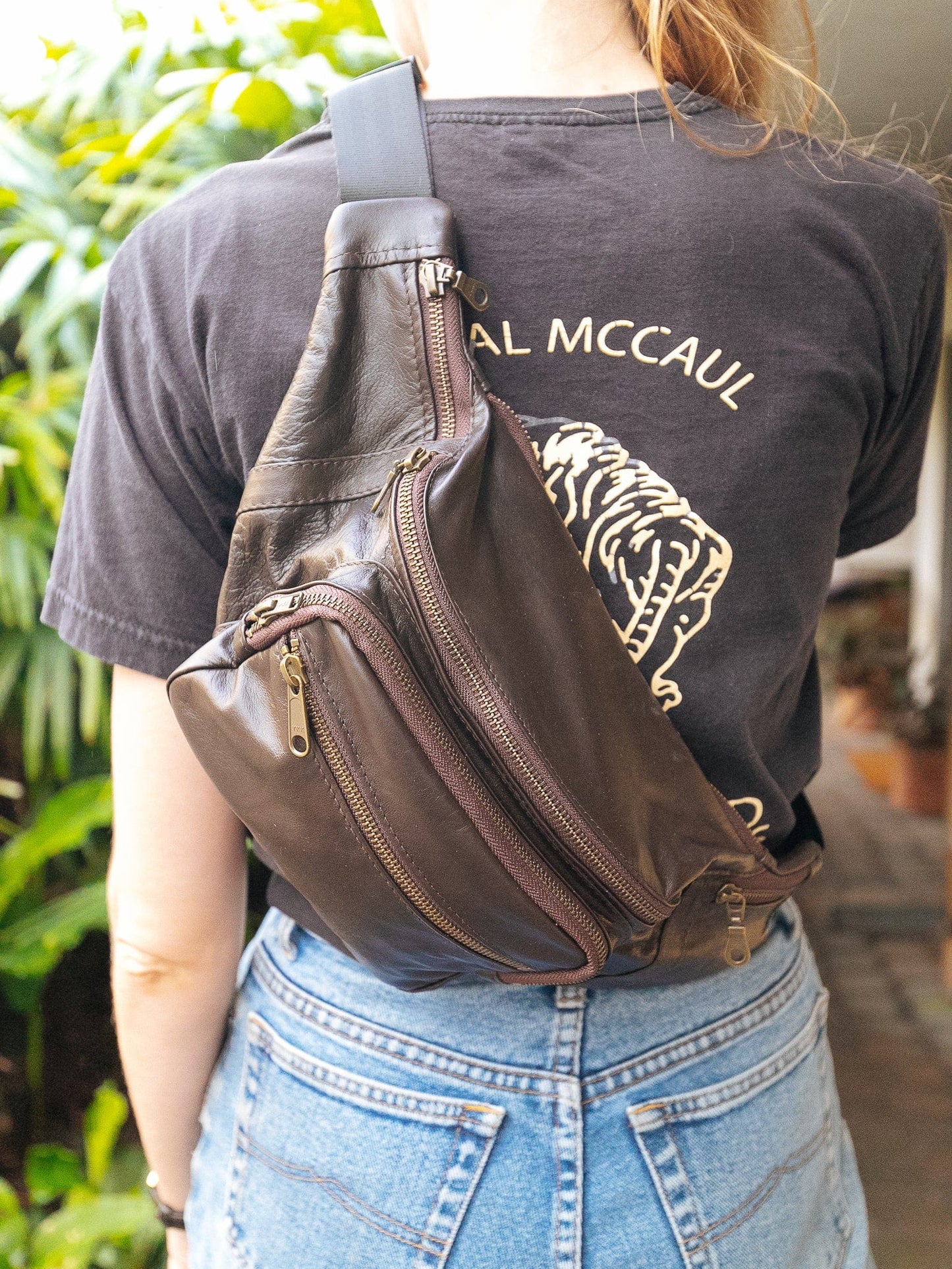 The Real McCaul Leathergoods Bum Bag Multi-Pocket Belt Bum Bag - Premium Kangaroo Australian Made Australian Owned Deluxe Leather Bum Bag Handmade in Australia YKK Zips