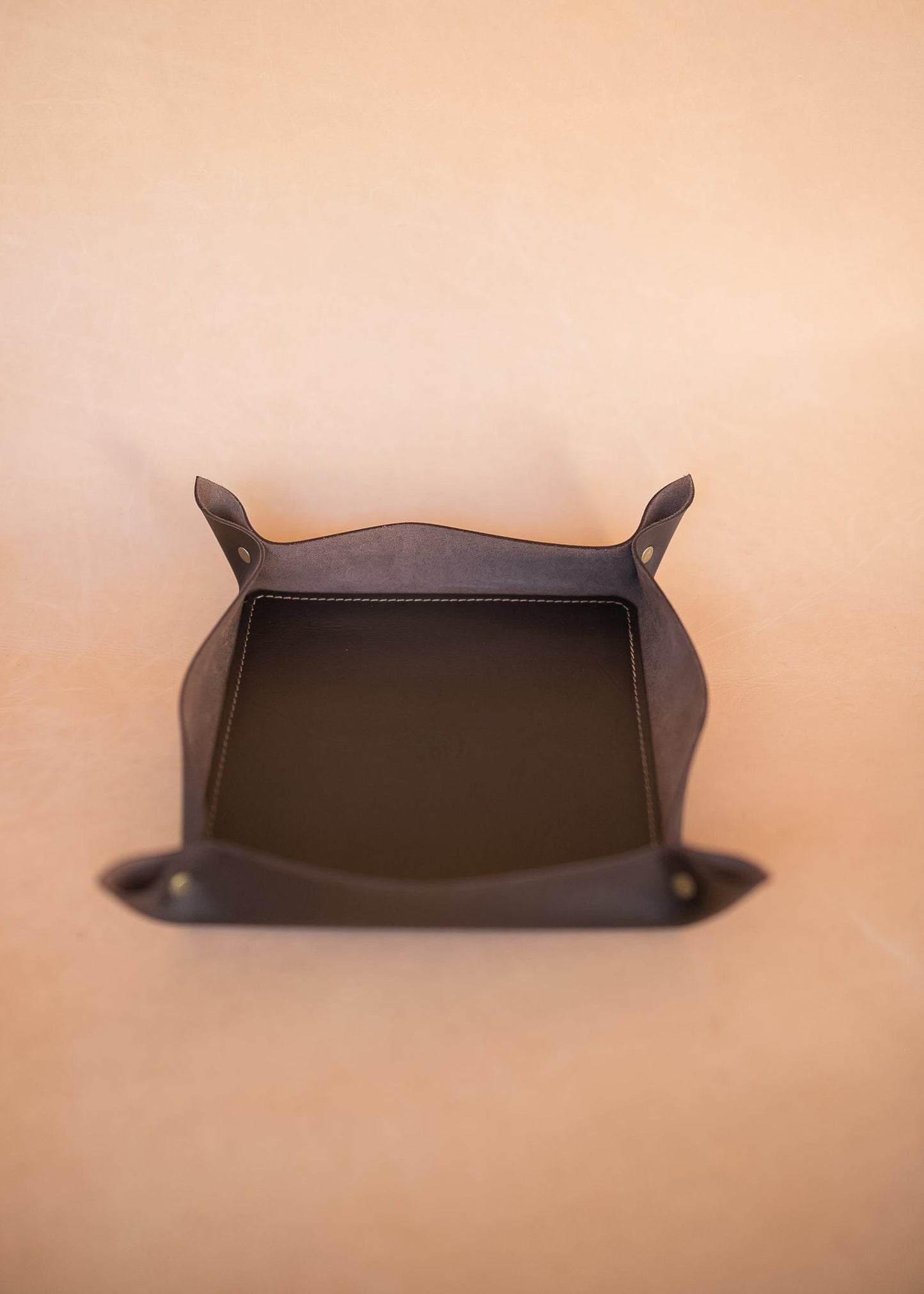 The Real McCaul Leathergoods Dark Brown / Mini Valet Tray Catch All Holder Australian Made Australian Owned Valet Tray Catch All Holder