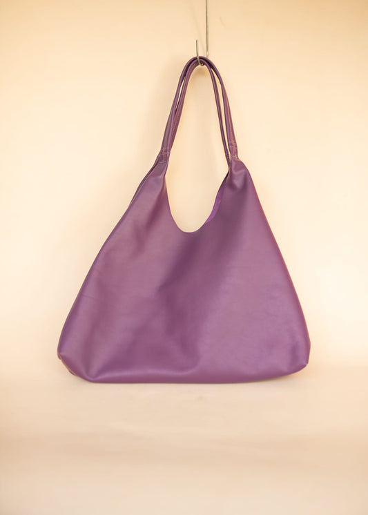 The Real McCaul Leathergoods Handbags Noosa Tote Sling Bag - Purple - Cowhide Australian Made Australian Owned Slouch Tote Bag Leather Made In Australia