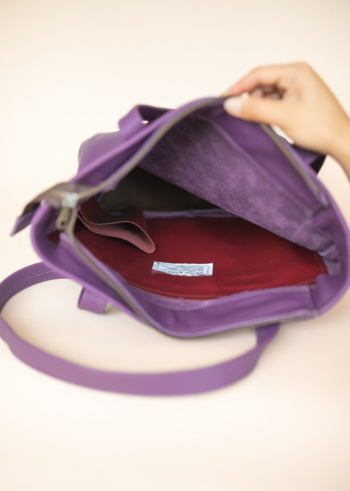 The Real McCaul Leathergoods Handbags The Michelle Handbag - Purple Australian Made Australian Owned Leather Women's HandBag Australian Made