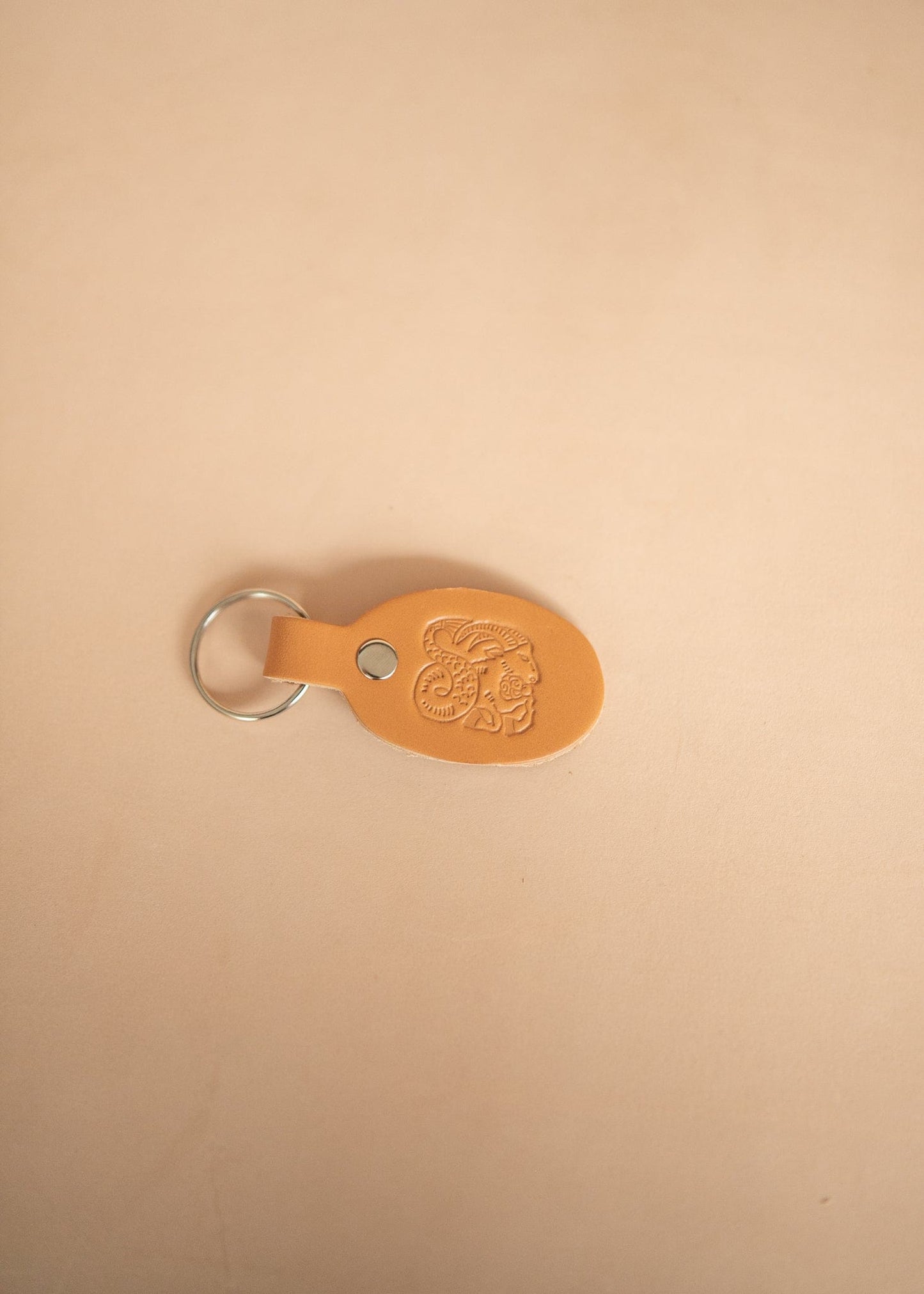 The Real McCaul Leathergoods Keyring Keyring - Zodiac Horoscope Star Sign - Natural Australian Made Australian Owned Horoscope Zodiac Star Sign Keyring Leather Made in Australia