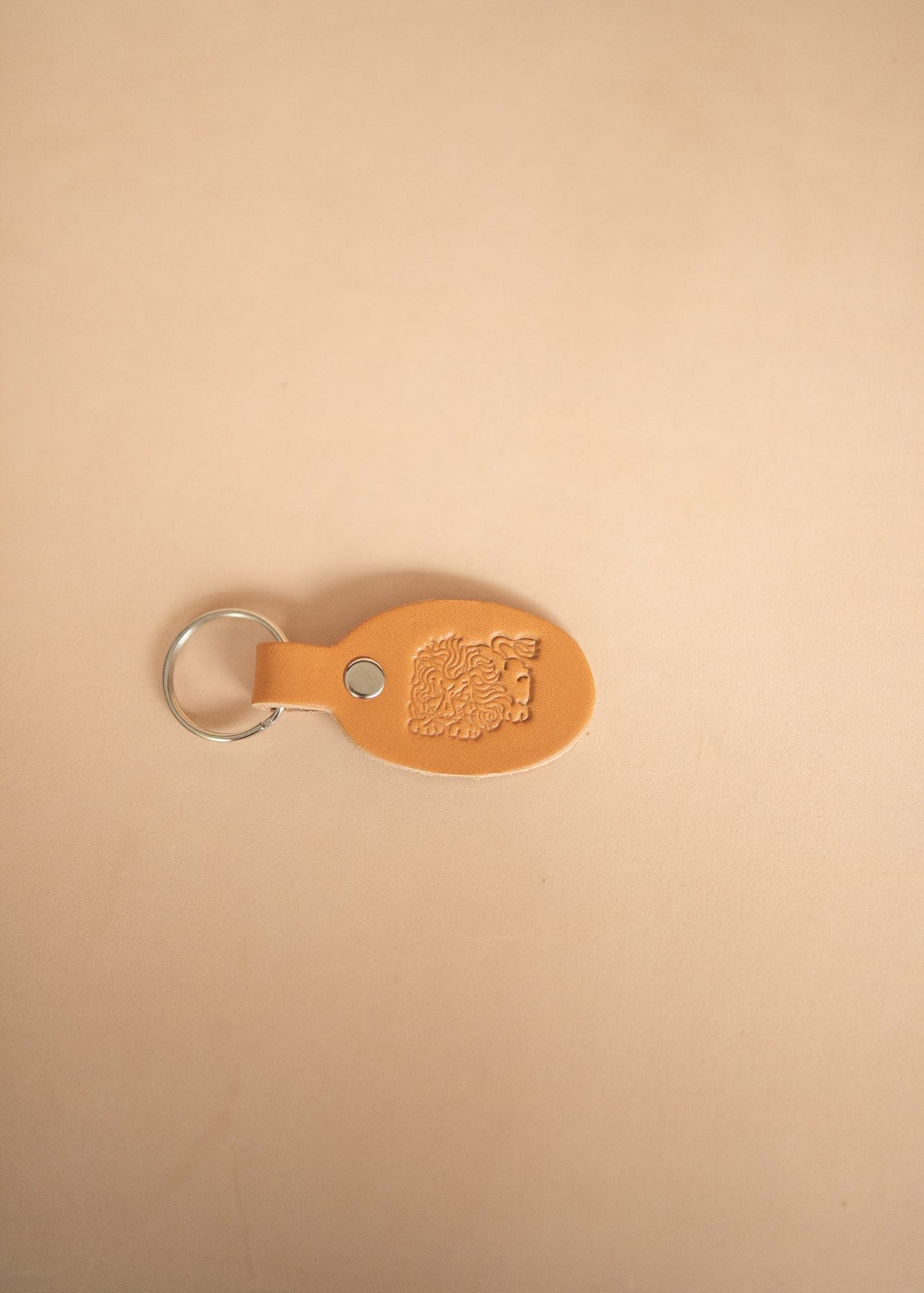 The Real McCaul Leathergoods Keyring Leo Keyring - Zodiac Horoscope Star Sign - Natural Australian Made Australian Owned Horoscope Zodiac Star Sign Keyring Leather Made in Australia
