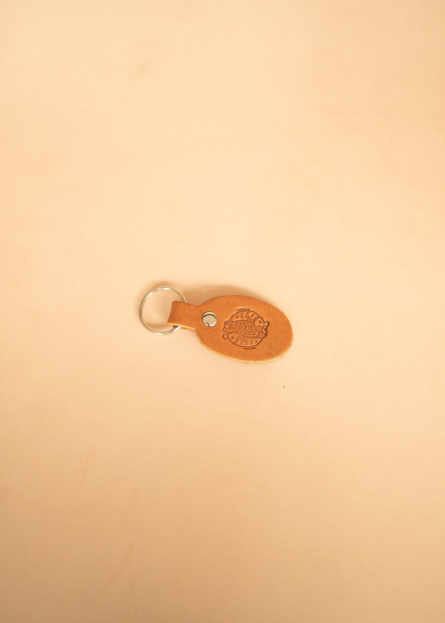 The Real McCaul Leathergoods Keyring Pisces Keyring - Zodiac Horoscope Star Sign - Tan Australian Made Australian Owned Horoscope Zodiac Star Sign Keyring Leather Made in Australia