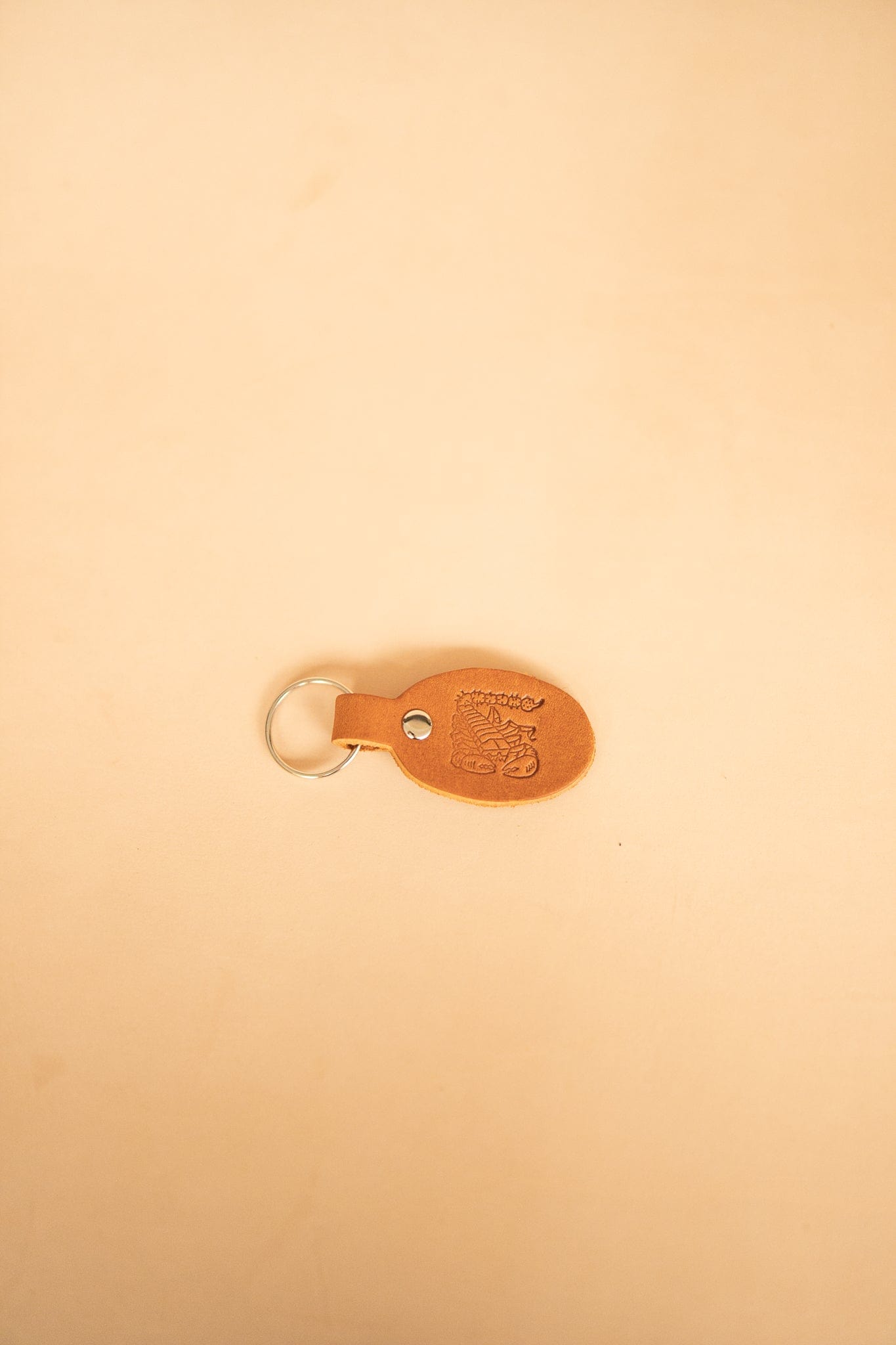 The Real McCaul Leathergoods Keyring Scorpio Keyring - Zodiac Horoscope Star Sign - Tan Australian Made Australian Owned Horoscope Zodiac Star Sign Keyring Leather Made in Australia