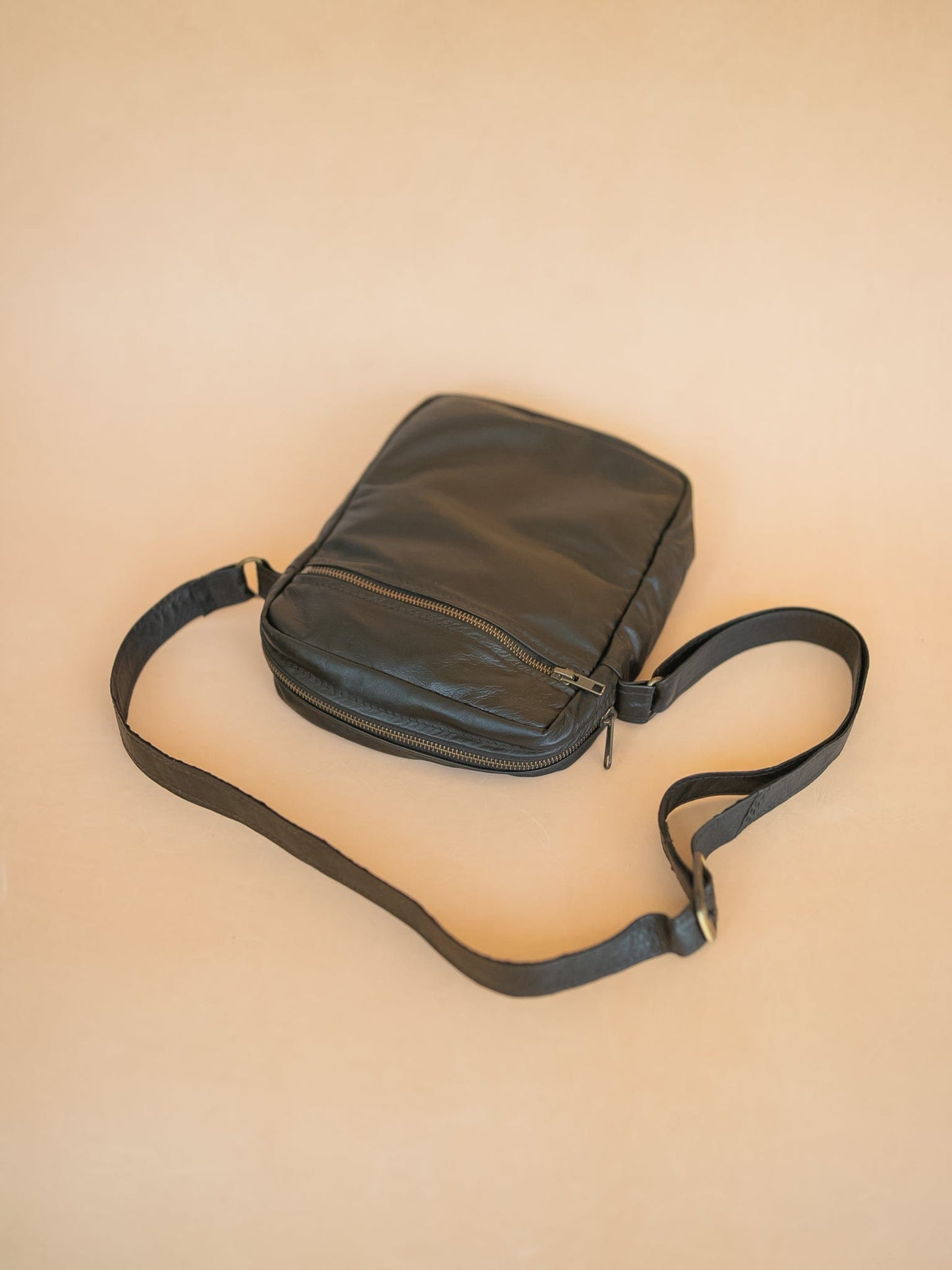 The Real McCaul Leathergoods Manbag Charlie Satchel Sidebag - Kangaroo Australian Made Australian Owned Charlie Leather Sidebag Satchel Man Bag- Made In Australia