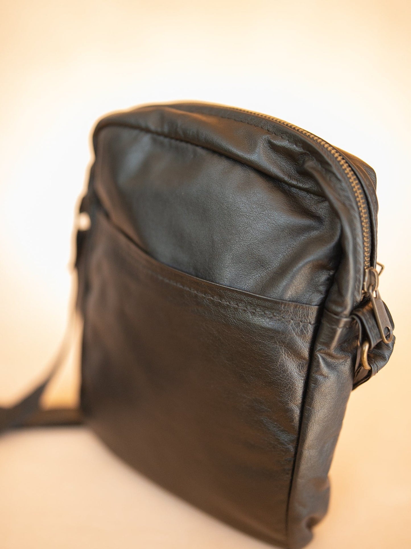 The Real McCaul Leathergoods Manbag Charlie Satchel Sidebag - Kangaroo Australian Made Australian Owned Charlie Leather Sidebag Satchel Man Bag- Made In Australia